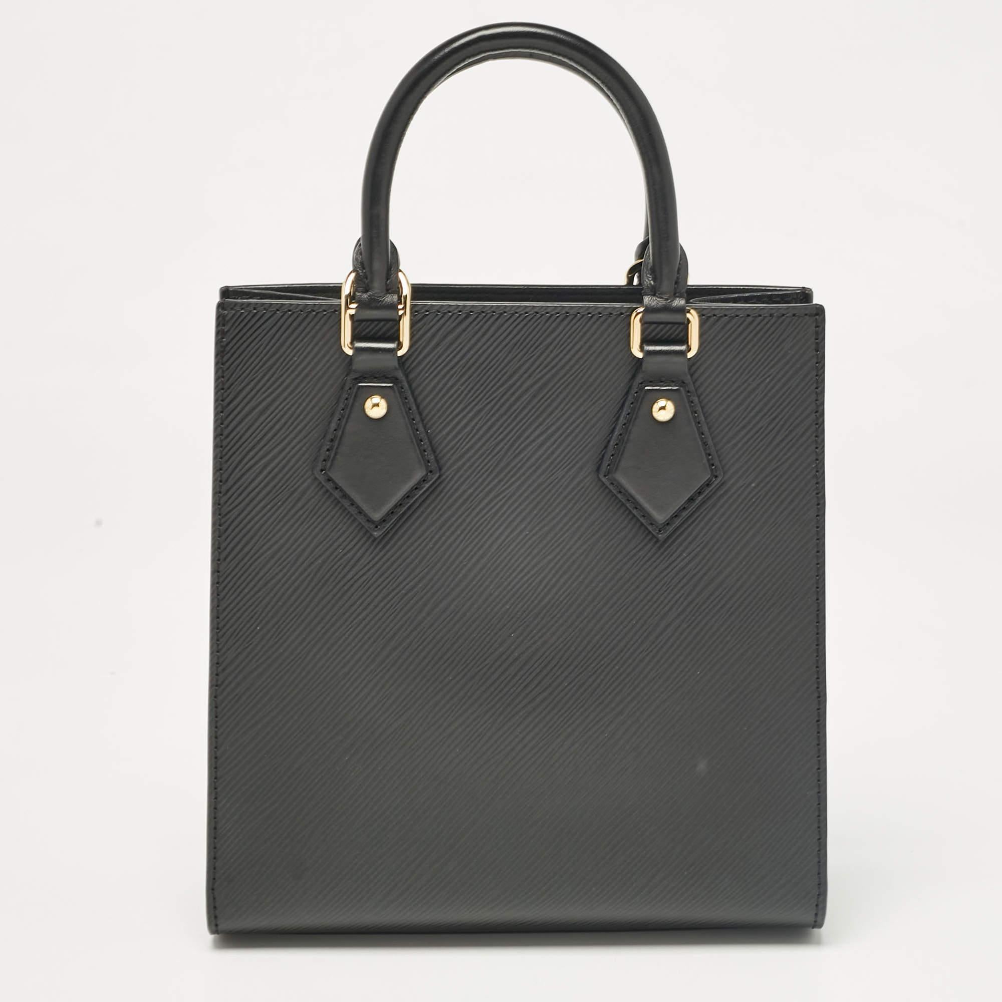 Louis Vuitton Schwarz Epi Leder Sac Plat BB Tasche aus Schwarz Damen