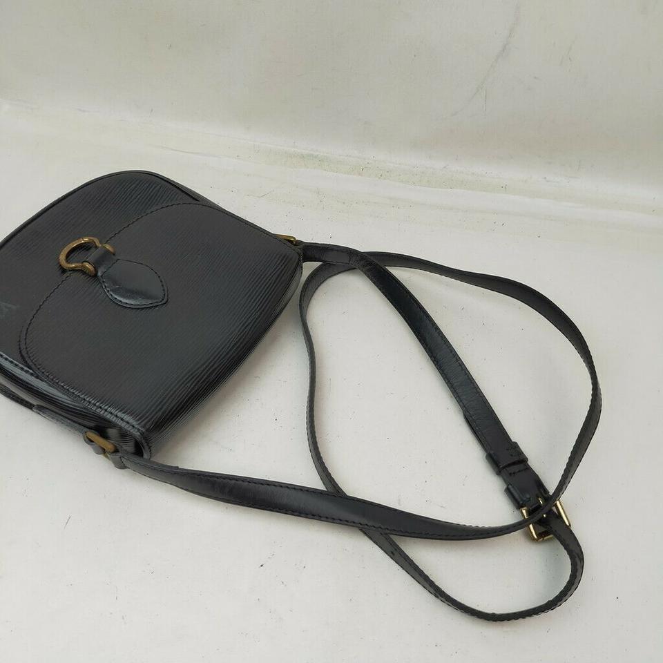 Women's Louis Vuitton Black Epi Leather Saint Cloud Mini Crossbody Flap Bag  863279