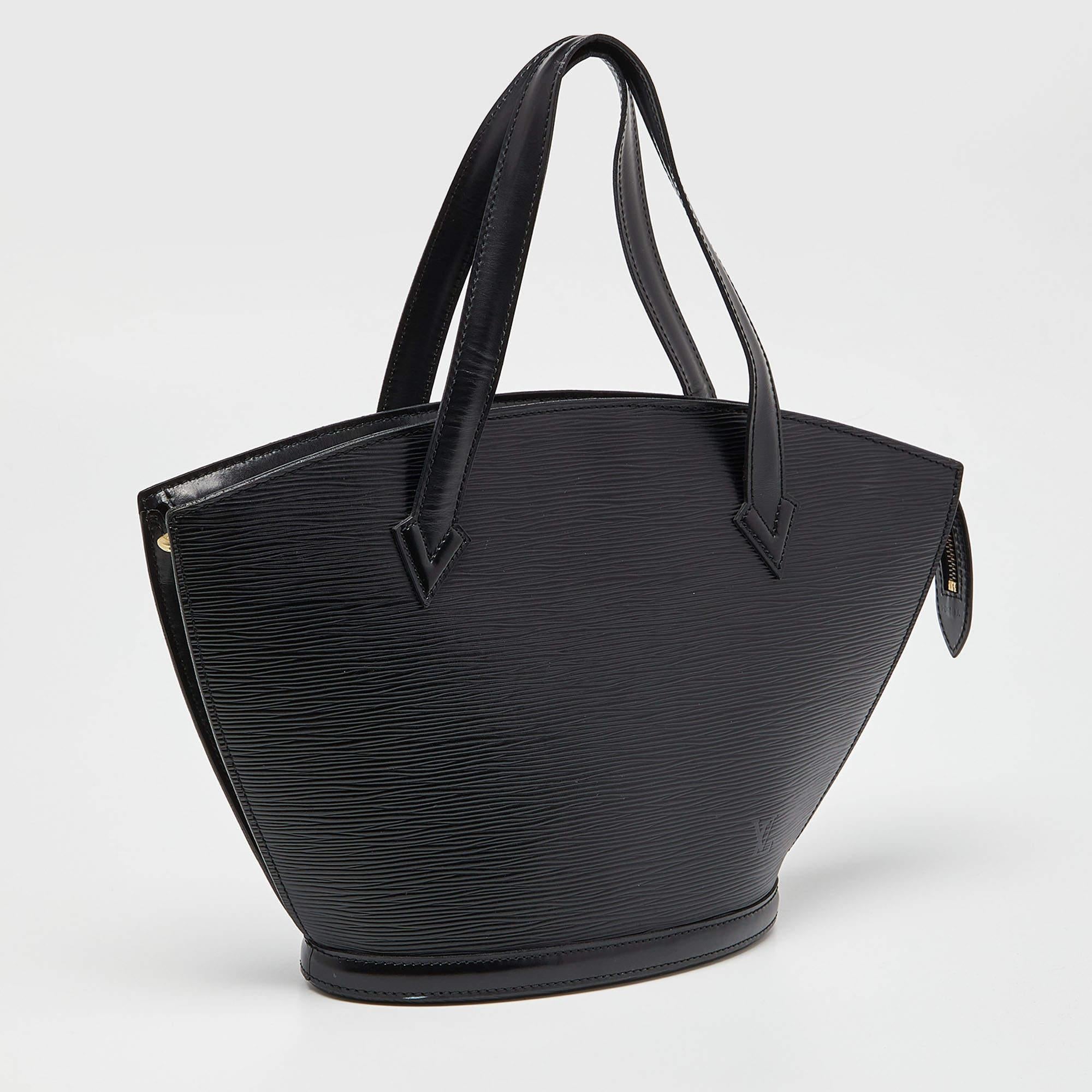 Women's Louis Vuitton Black Epi Leather Saint Jacques PM Bag