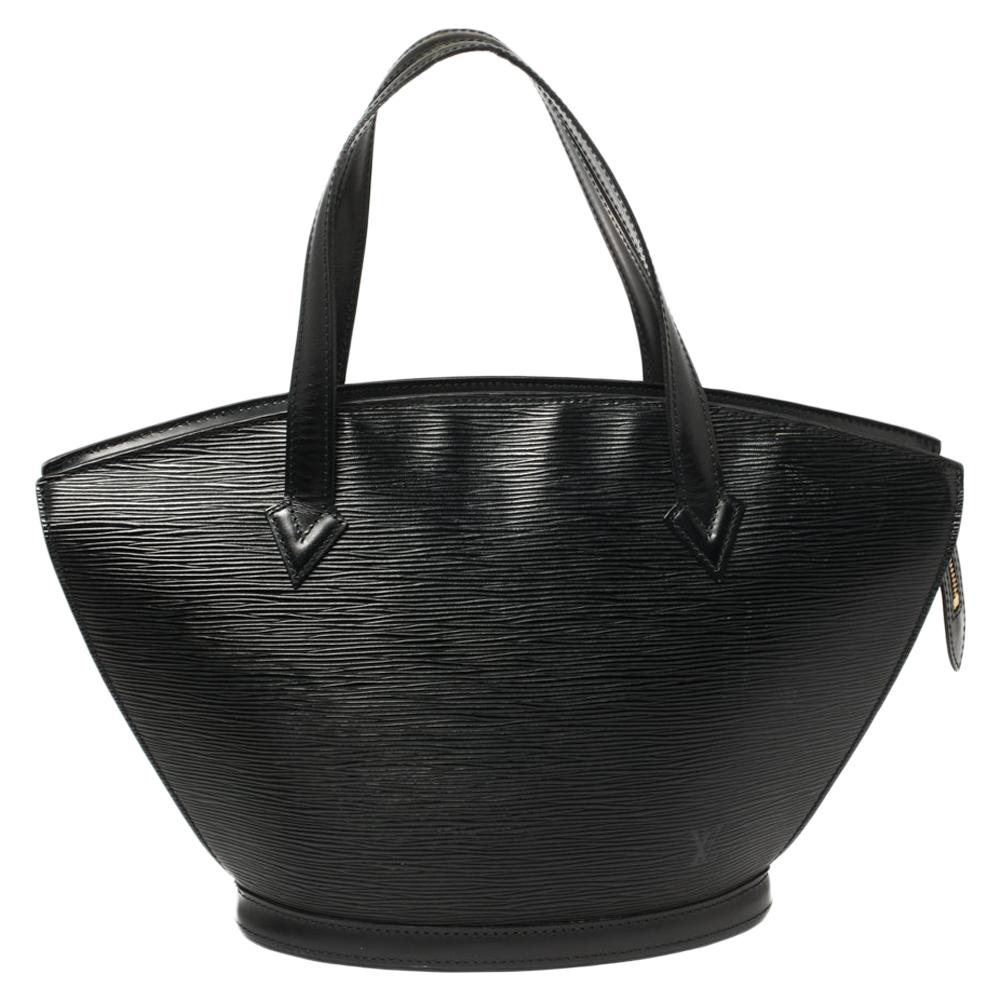 Pre-owned LOUIS VUITTON St.Jacques Black Epi Leather GM Tote