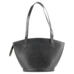 Louis Vuitton Black Epi Leather Saint Jacques Zip Tote Bag 353lvs224