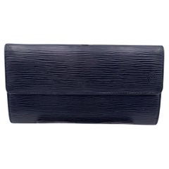 Used Louis Vuitton Black Epi Leather Sarah Continental Wallet