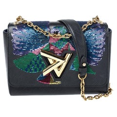 Louis Vuitton LV GHW Twist Sequin Bird Shoulder Bag Epi Black