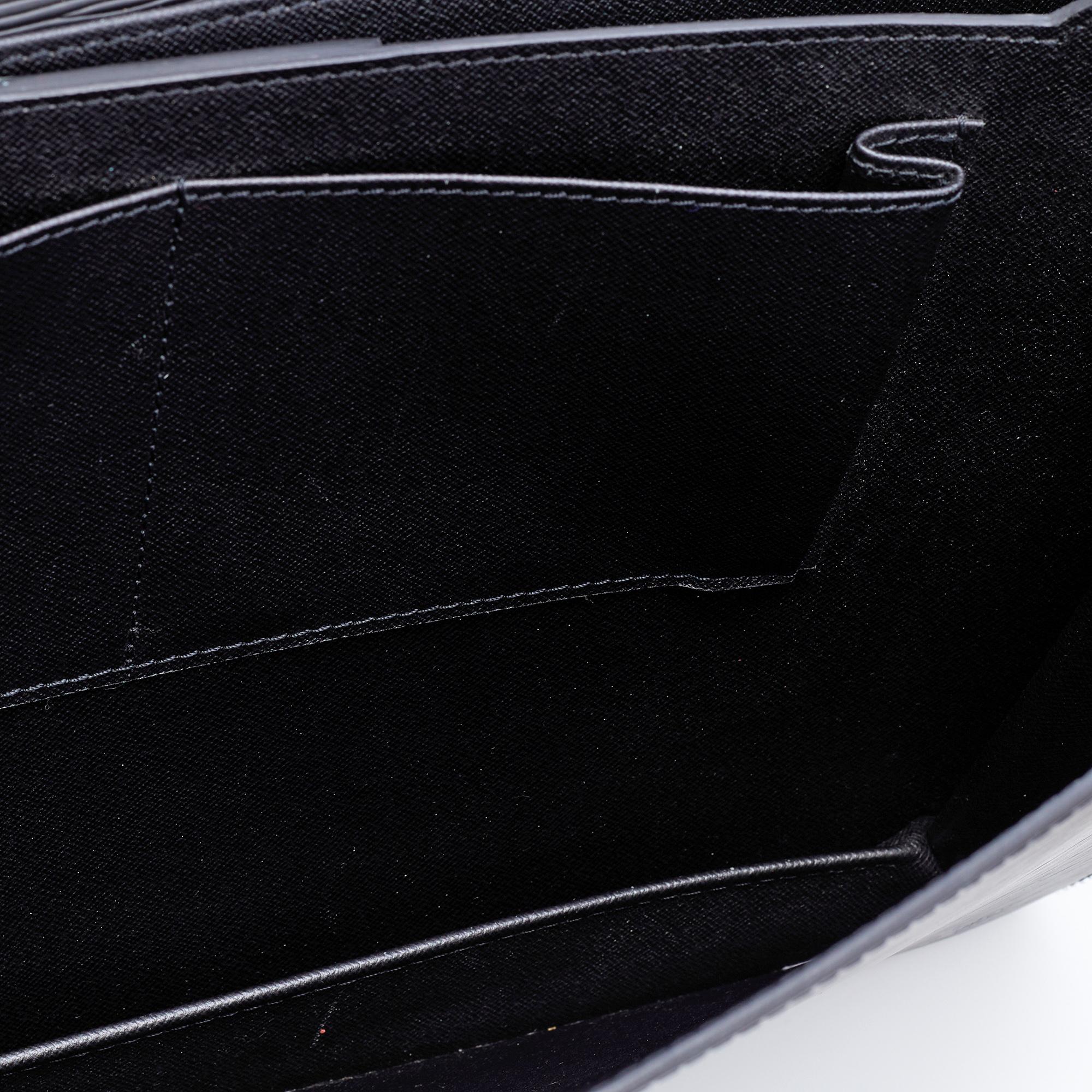 Louis Vuitton Black Epi Leather Serviette Conseiller Business Briefcase In Good Condition In Dubai, Al Qouz 2