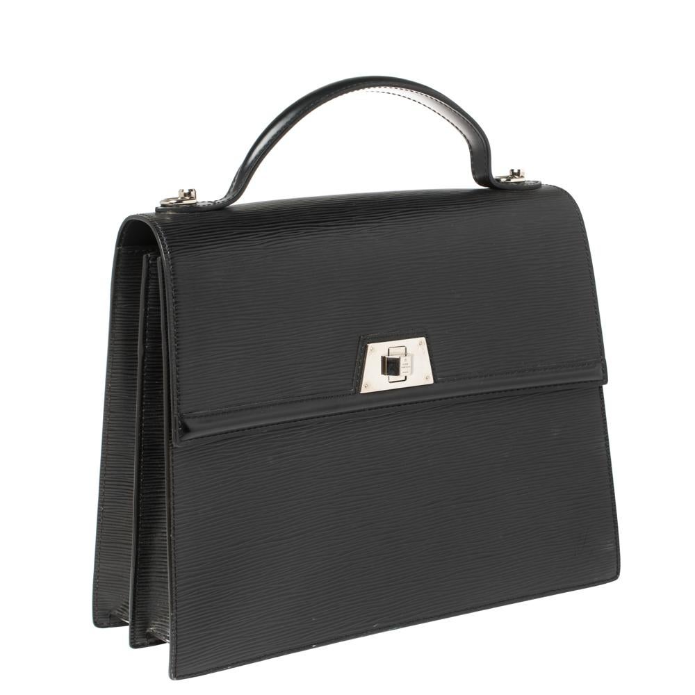 Women's Louis Vuitton Black Epi Leather Sevigne GM Bag