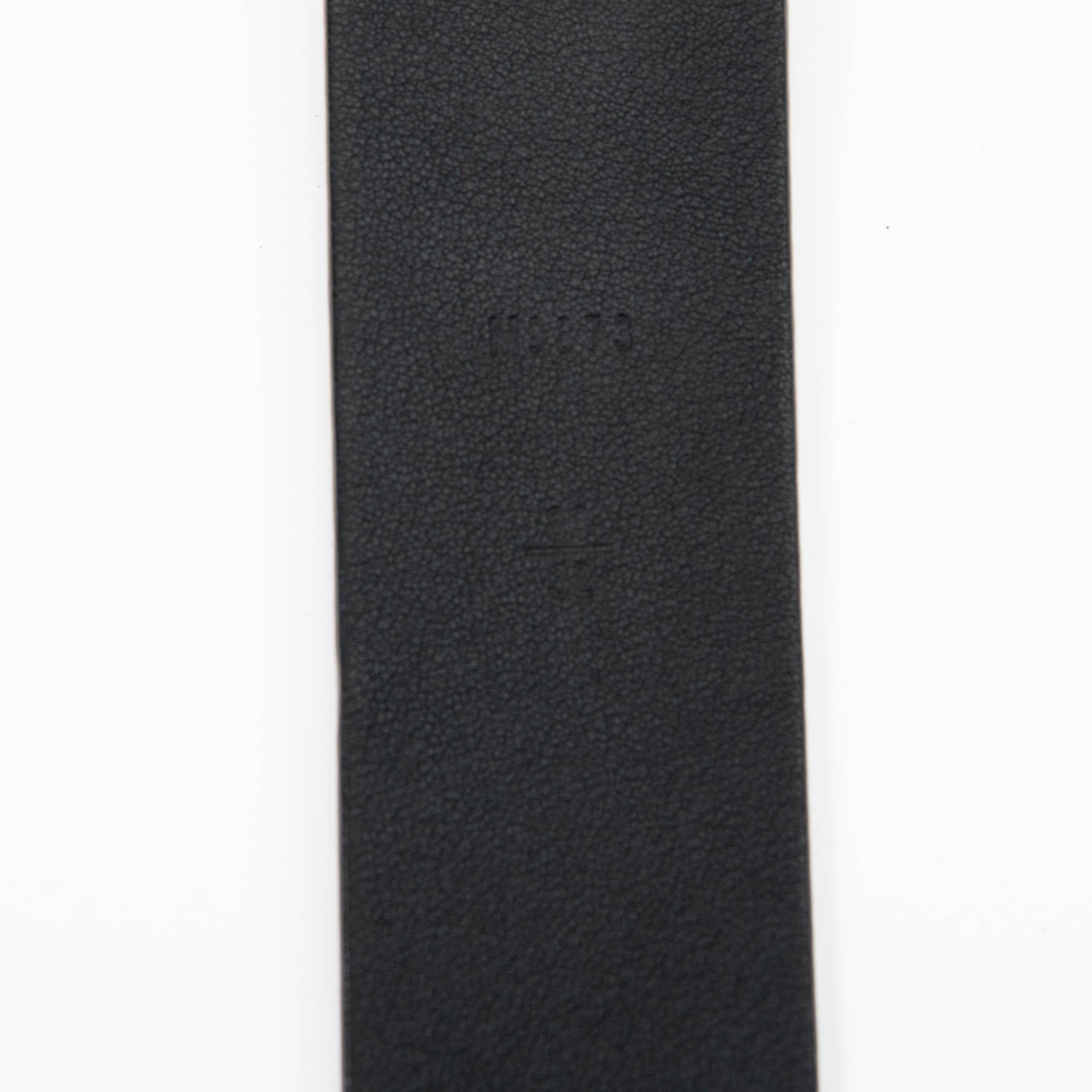  Louis Vuitton Black Epi Leather Silver Buckle Belt 80/32 Unisexe 