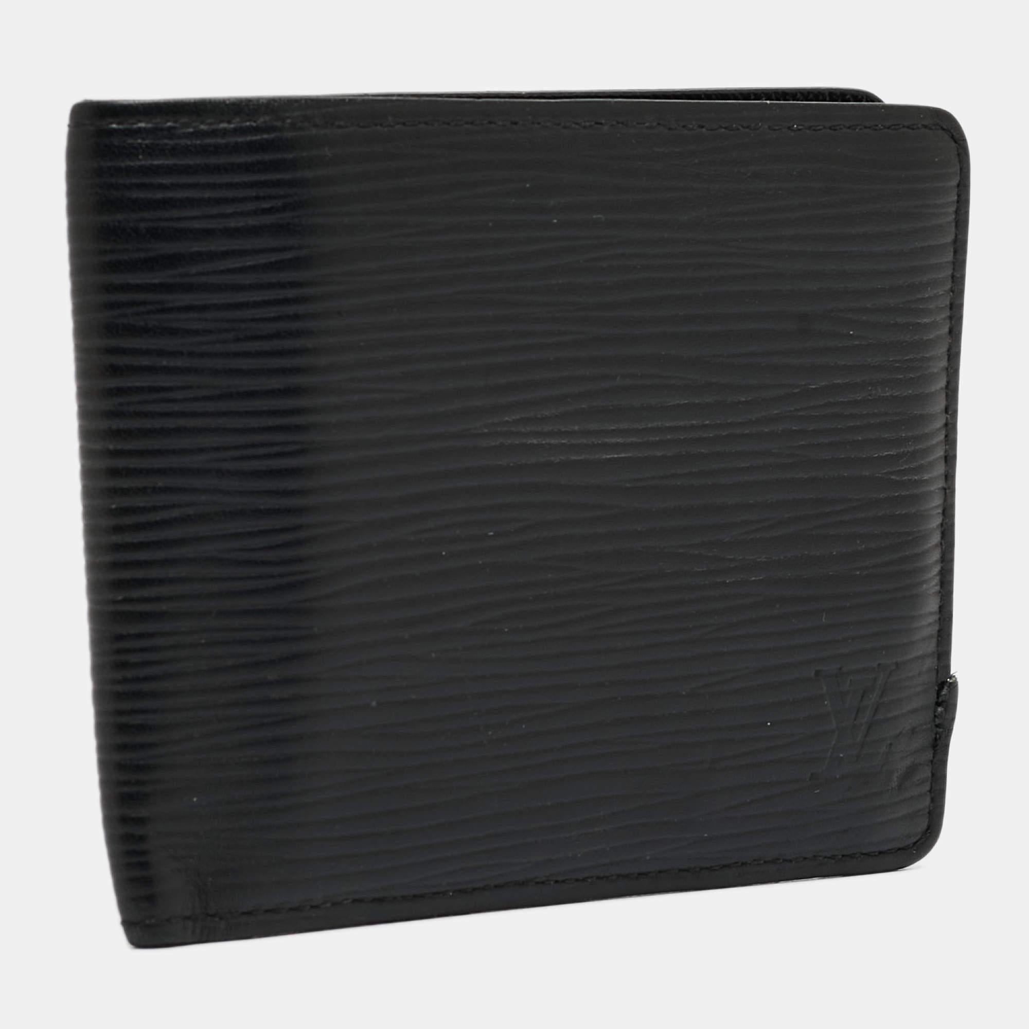 Louis Vuitton Black Epi Leather Slender Wallet In Fair Condition In Dubai, Al Qouz 2