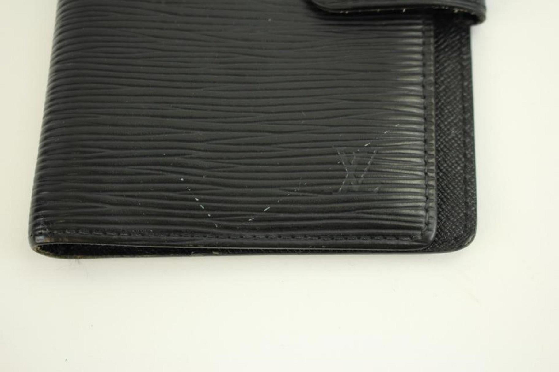 Louis Vuitton Black Epi Leather Small Ring Agenda PM Notebook Cover 86038 For Sale 5