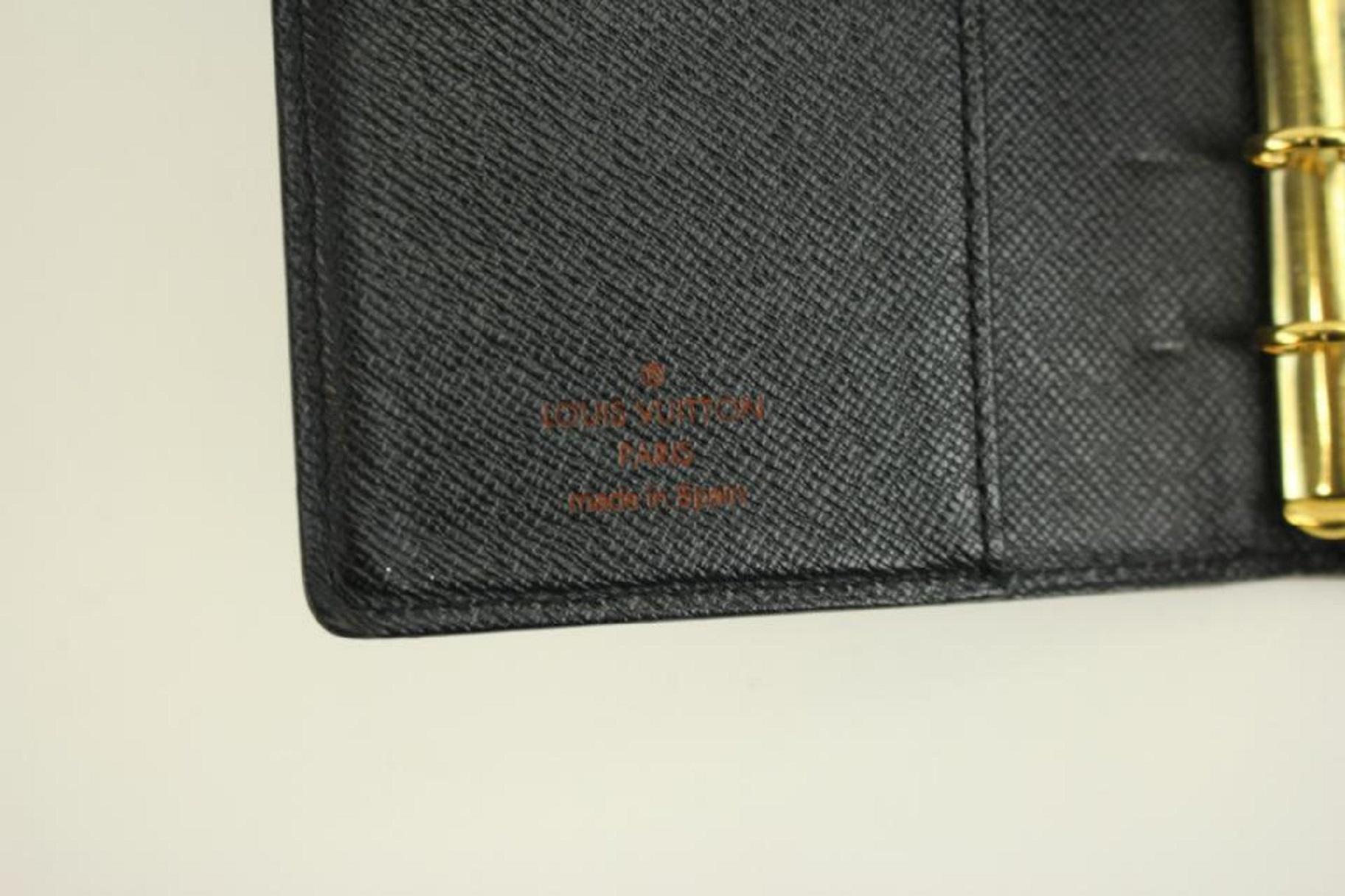 Women's Louis Vuitton Black Epi Leather Small Ring Agenda PM Notebook Cover 86038 For Sale