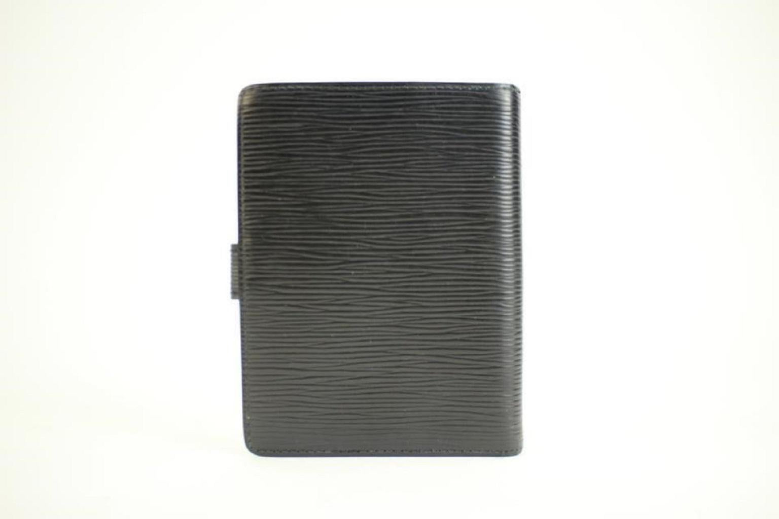 Louis Vuitton Black Epi Leather Small Ring Agenda PM Notebook Cover 86038 For Sale 3
