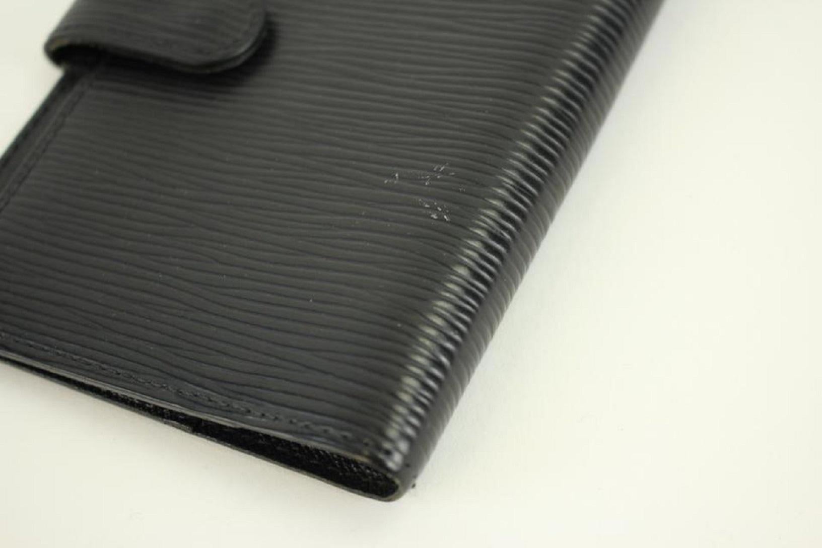 Louis Vuitton Black Epi Leather Small Ring Agenda PM Notebook Cover 86038 For Sale 4