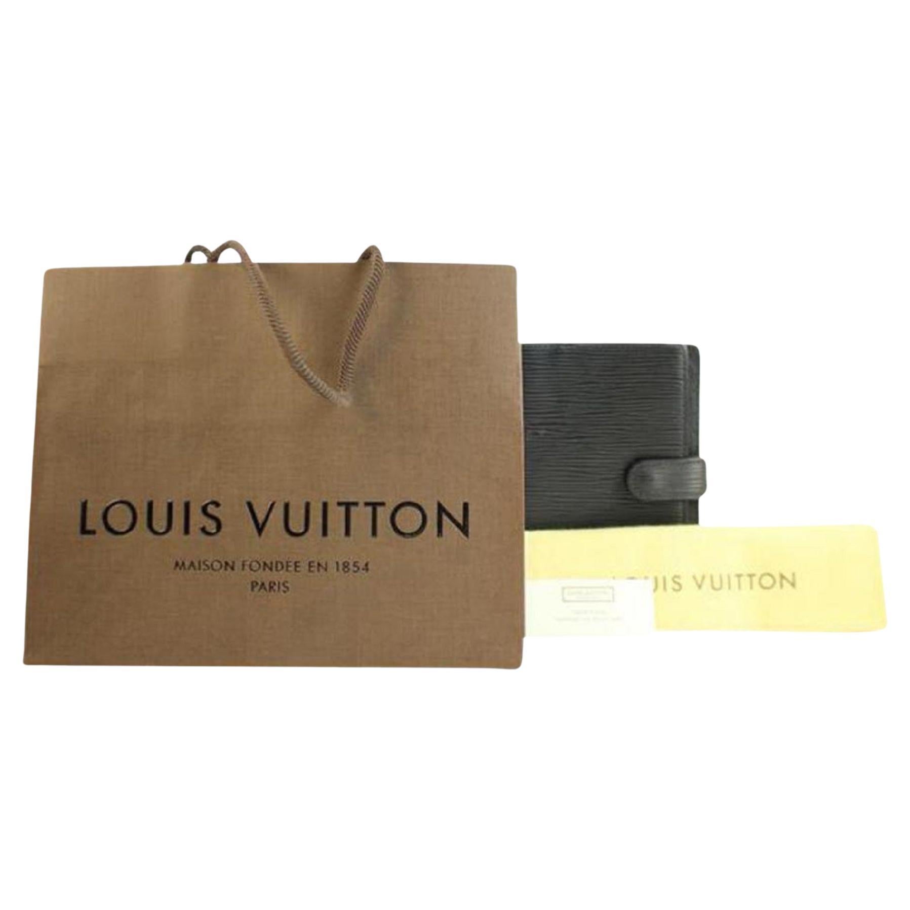 Louis Vuitton Black Epi Leather Small Ring Agenda PM Notebook Cover 86038 For Sale