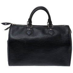 Used Louis Vuitton Black Epi Leather Speedy 30 Bag
