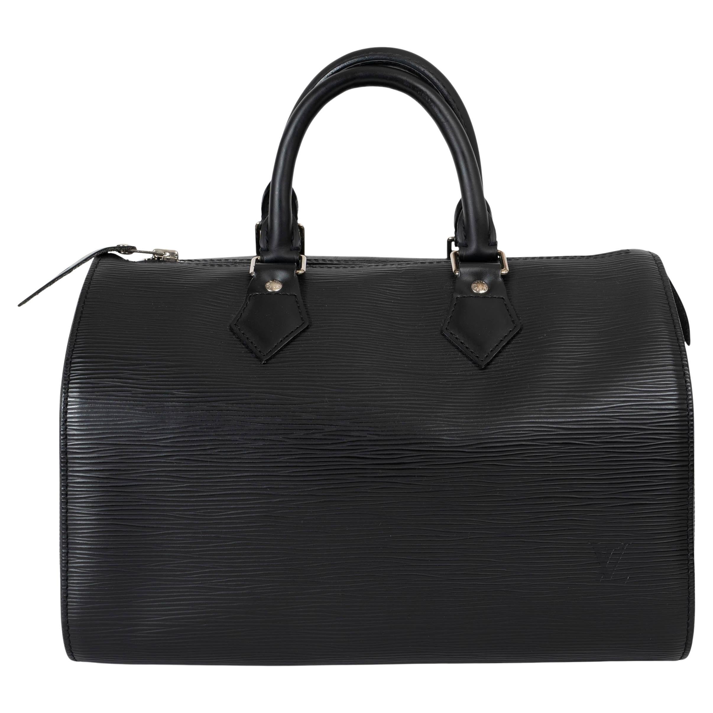 LOUIS VUITTON black Epi leather SPEEDY 30 Bag For Sale