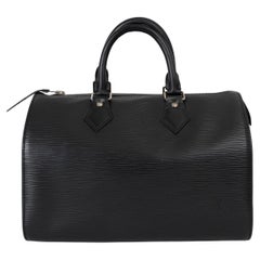 LOUIS VUITTON black Epi leather SPEEDY 30 Bag
