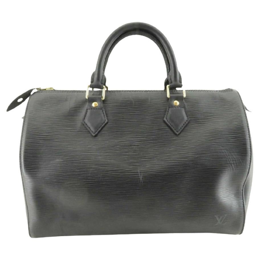Louis Vuitton Black Epi Leather Speedy 30 cm Handbag For Sale