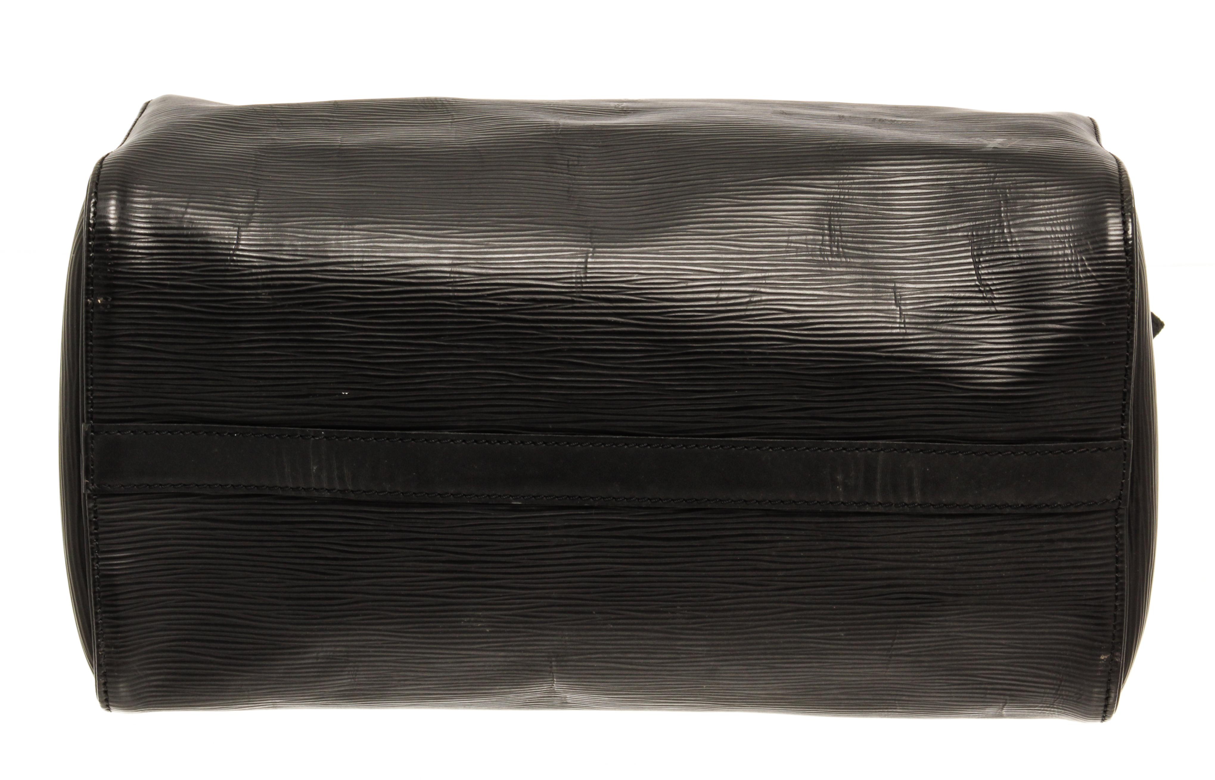 Women's Louis Vuitton Black Epi Leather Speedy 30cm Satchel Bag