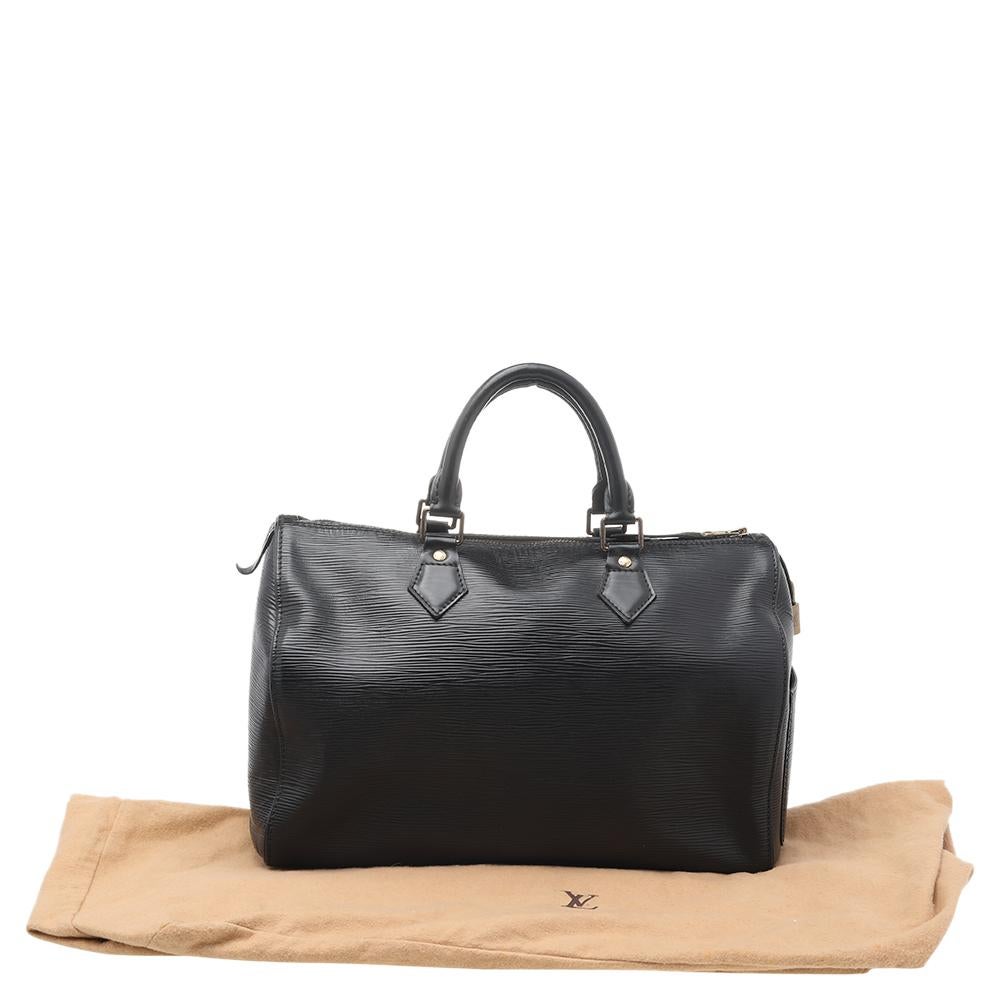 Louis Vuitton Black Epi Leather Speedy 35 Bag 6