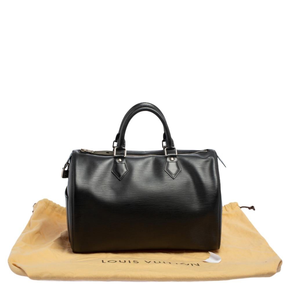 Louis Vuitton Black Epi Leather Speedy 35 Bag 10