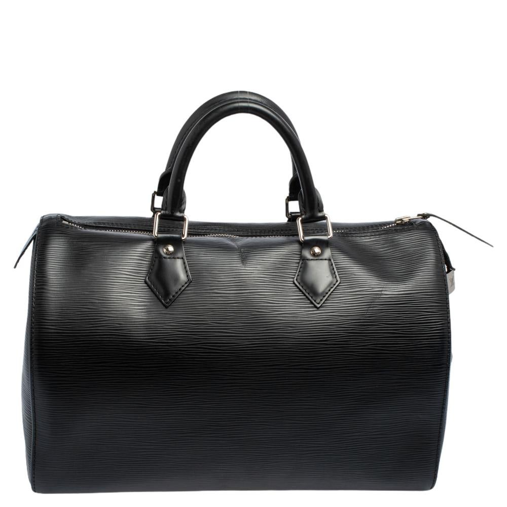 Titled as one of the greatest handbags in the history of luxury fashion, the Speedy from Louis Vuitton was first created for everyday use as a smaller version of their famous Keepall bag. This Speedy comes crafted from epi keather with two handles