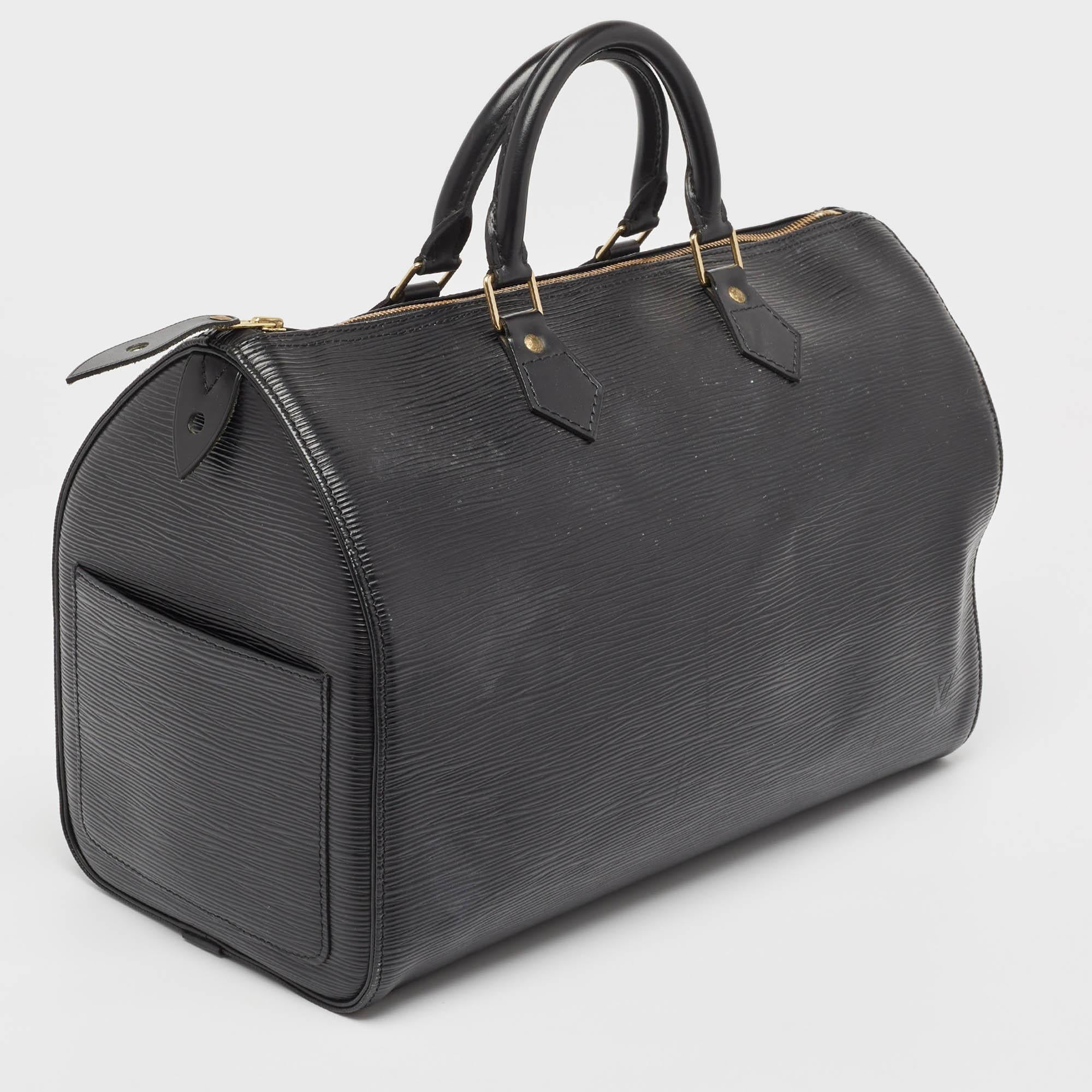 Bolso Louis Vuitton Speedy 35 de piel Epi negra Negro