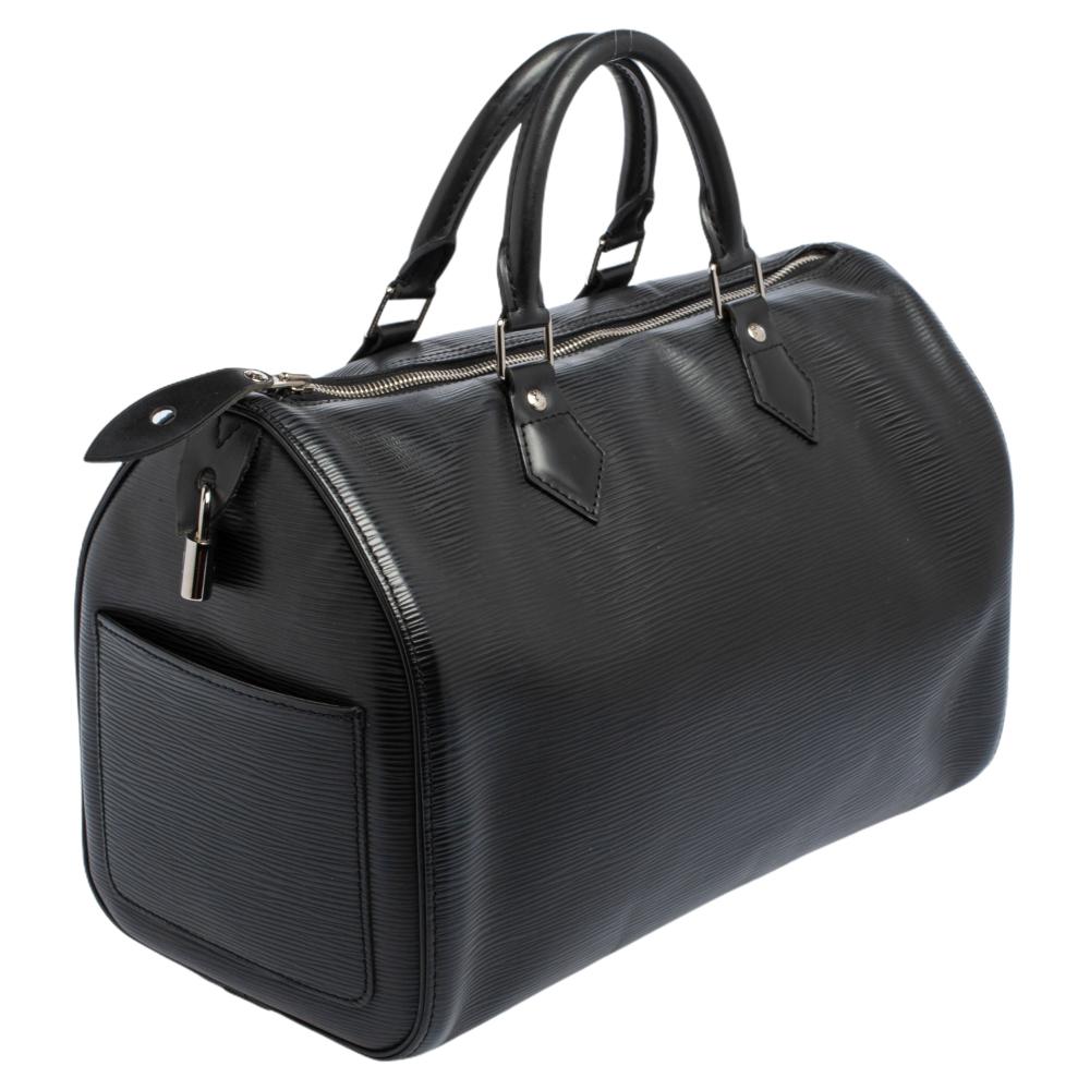 Women's Louis Vuitton Black Epi Leather Speedy 35 Bag