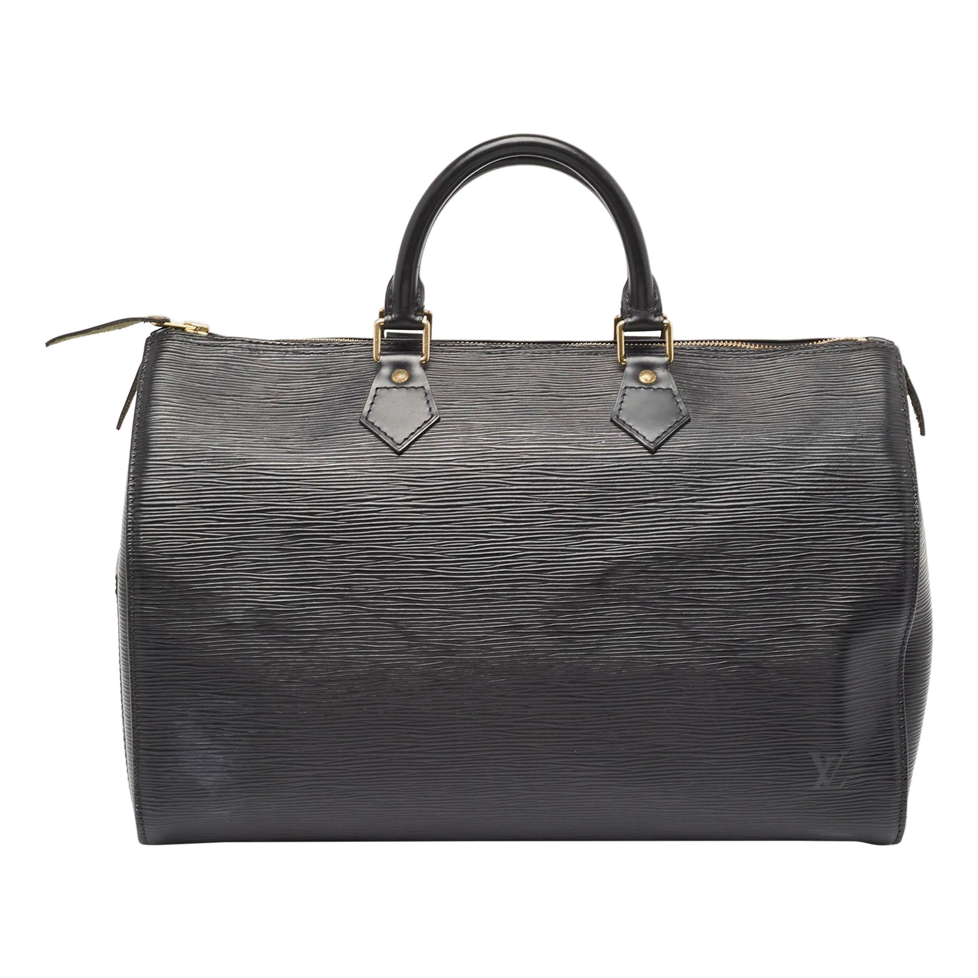 Louis Vuitton Black Epi Leather Speedy 35 Bag