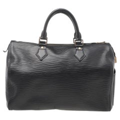 Louis Vuitton Black Epi Leather Speedy 35 Bag