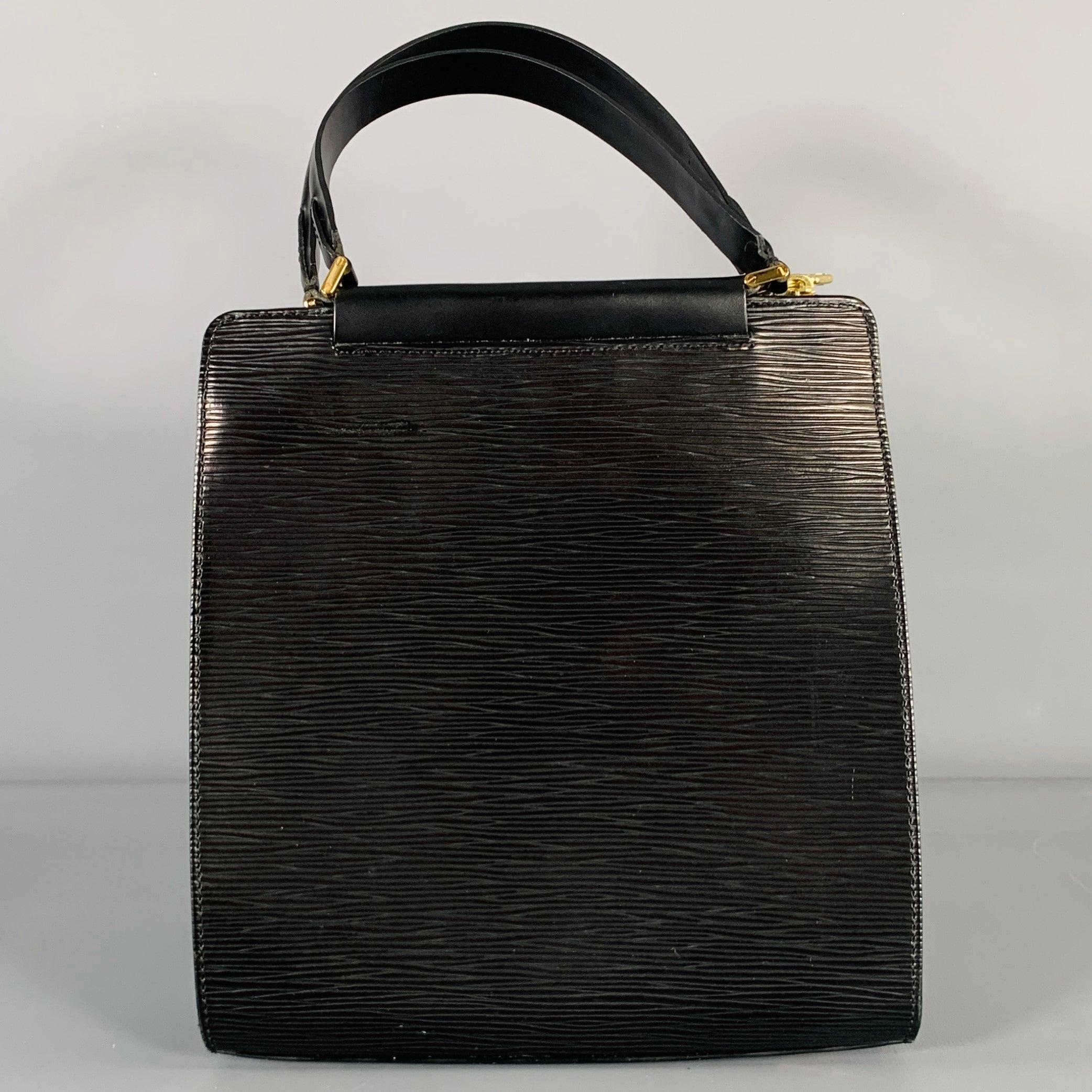 Men's LOUIS VUITTON Black Epi Leather Top Handles Handbag
