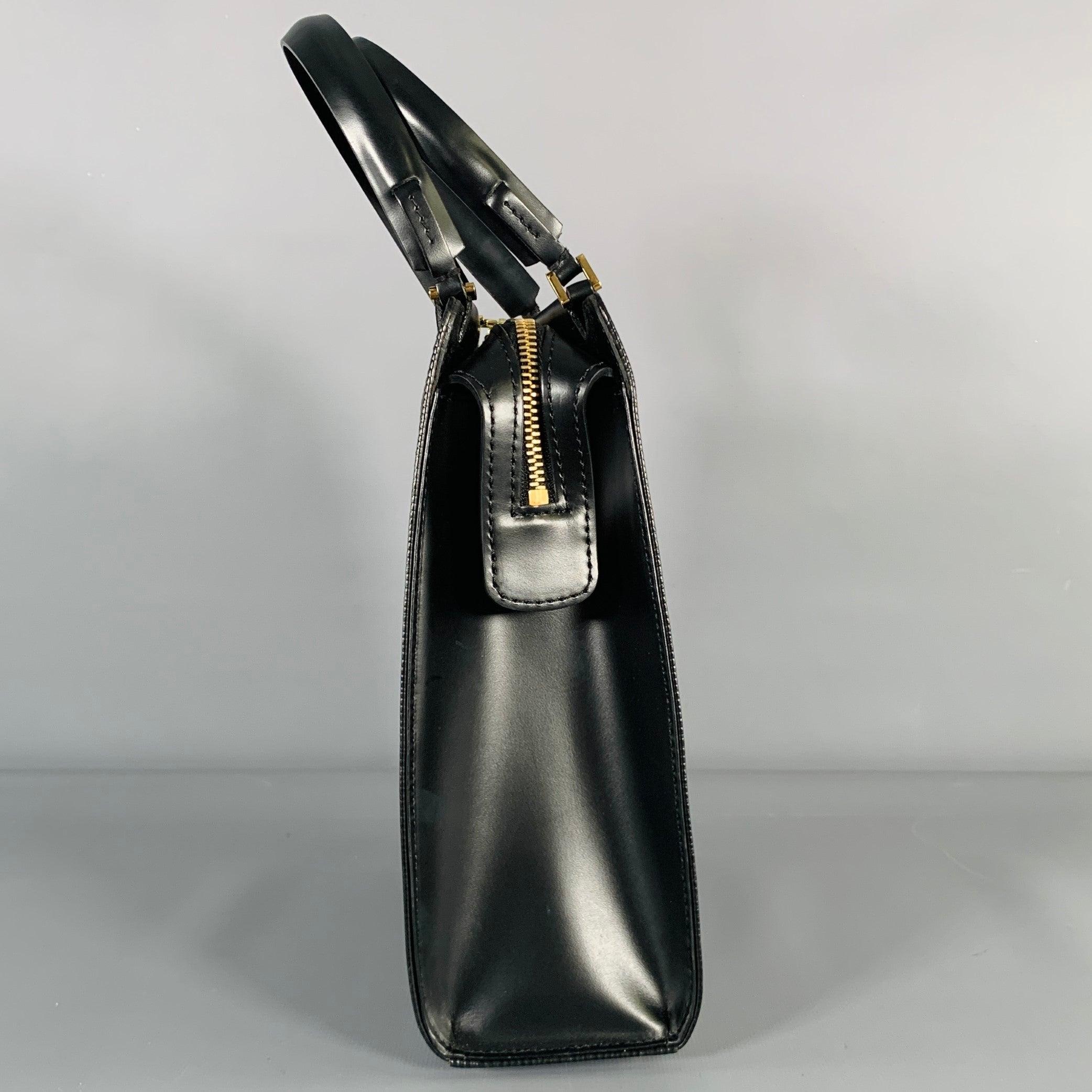 LOUIS VUITTON Black Epi Leather Top Handles Handbag 1