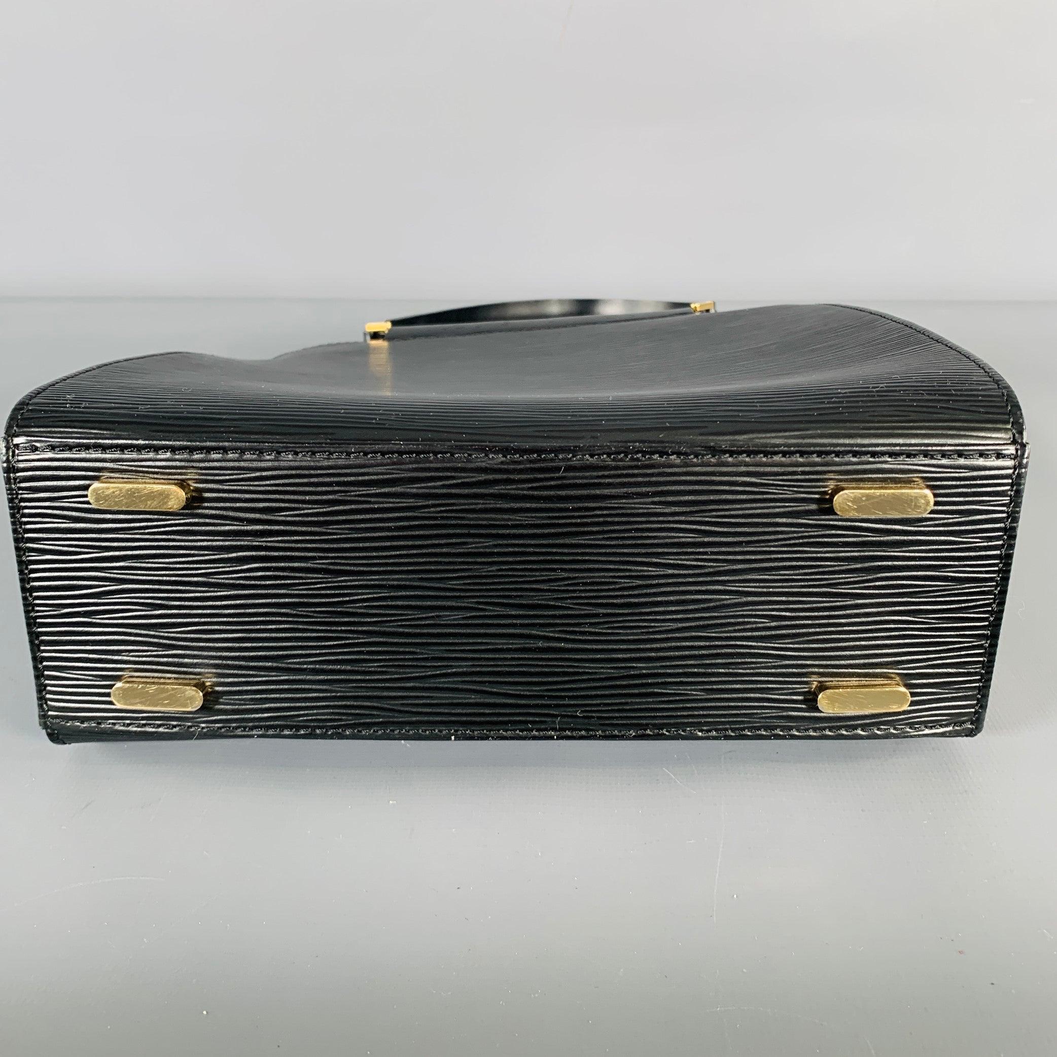 LOUIS VUITTON Black Epi Leather Top Handles Handbag 5