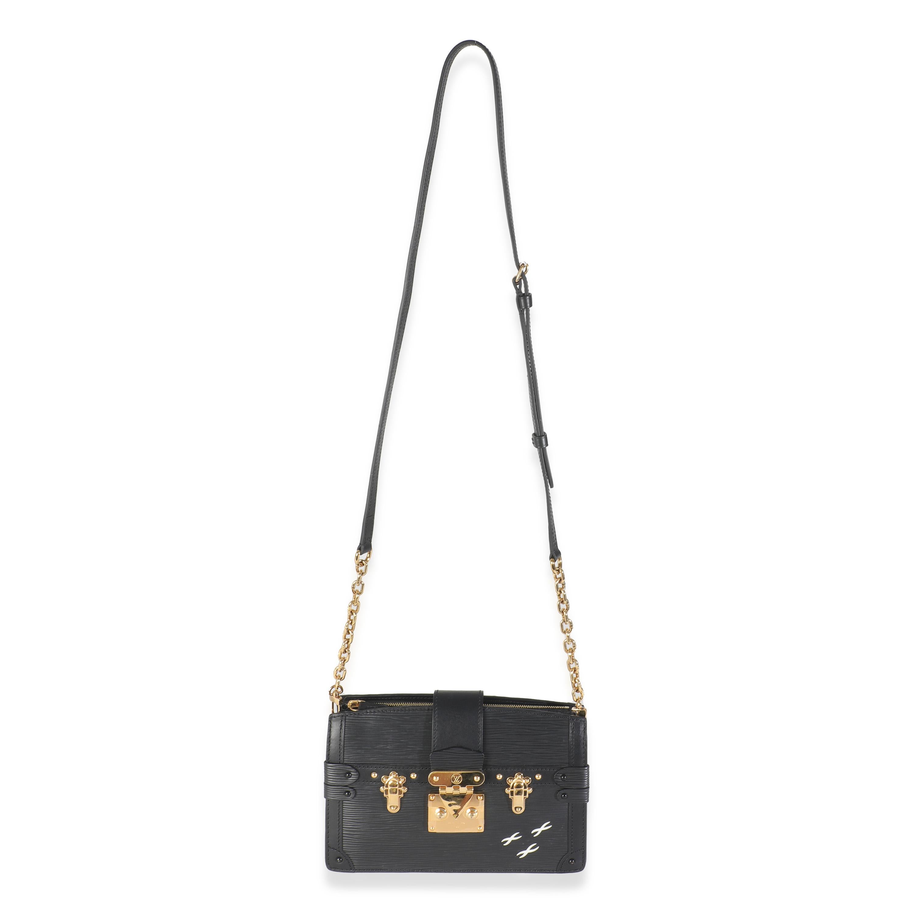 Louis Vuitton Schwarzes Epi Leder Trunk Clutch Damen im Angebot