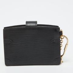 Portafoglio Louis Vuitton in pelle nera Epi Trunk Multicartes