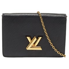 Used Louis Vuitton Black Epi Leather Twist Belt Wallet