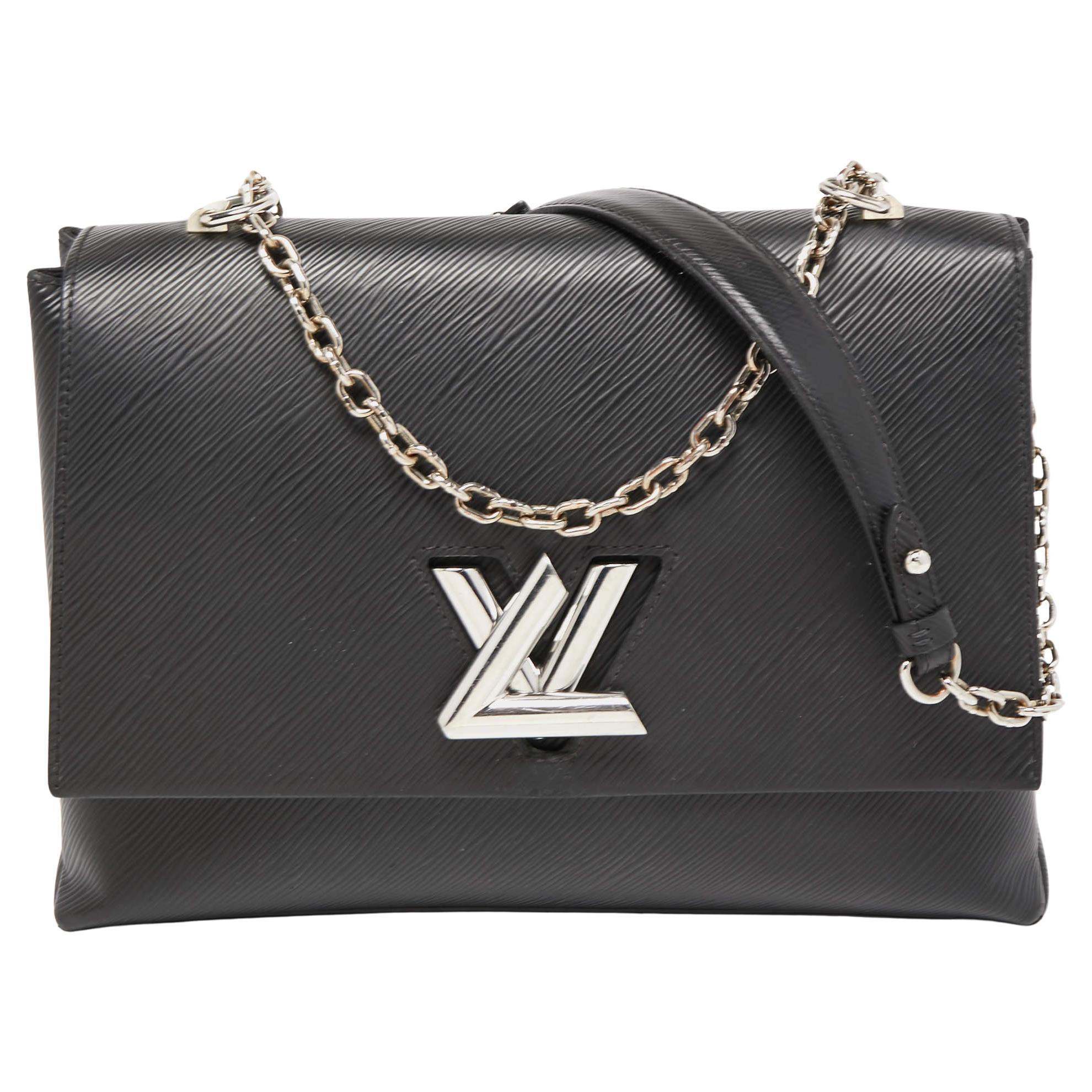 Louis Vuitton Black Epi Leather/Matte Black LV Twist MM Crossbody Bag For  Sale at 1stDibs