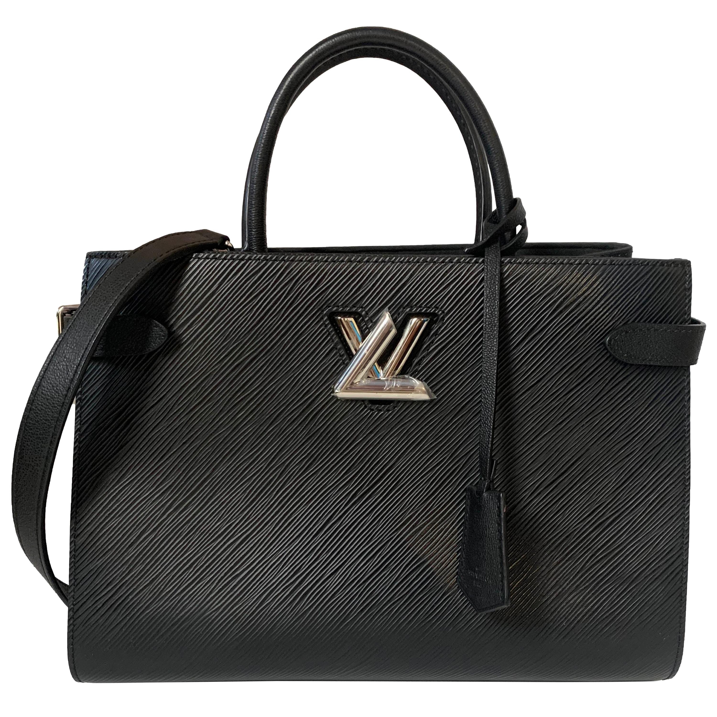 Louis Vuitton Black Epi Leather Twist Lock Tote Bag w/ Shoulder Strap rt. $3, 450