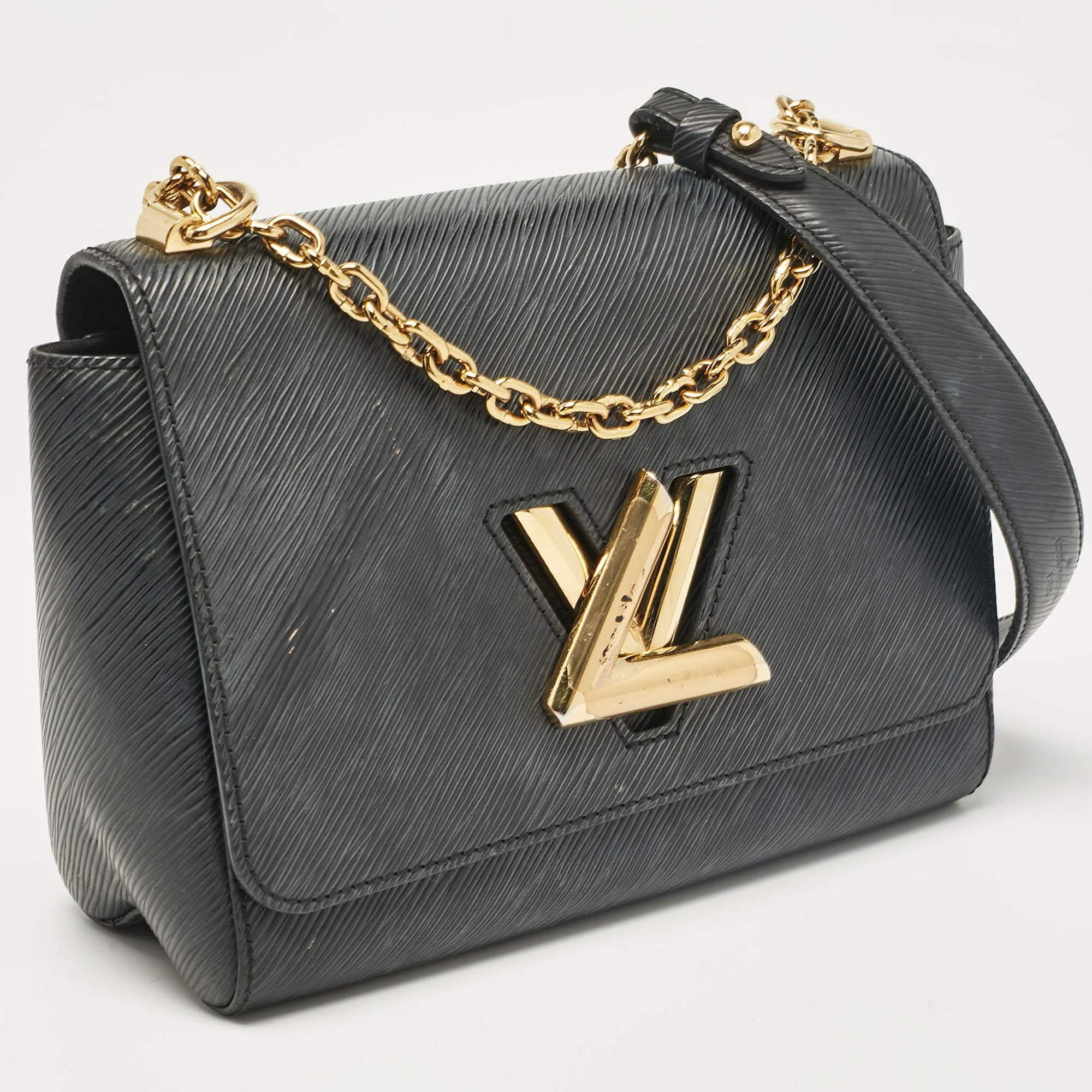 Louis Vuitton Black Epi Leather Twist MM Bag In Fair Condition In Dubai, Al Qouz 2