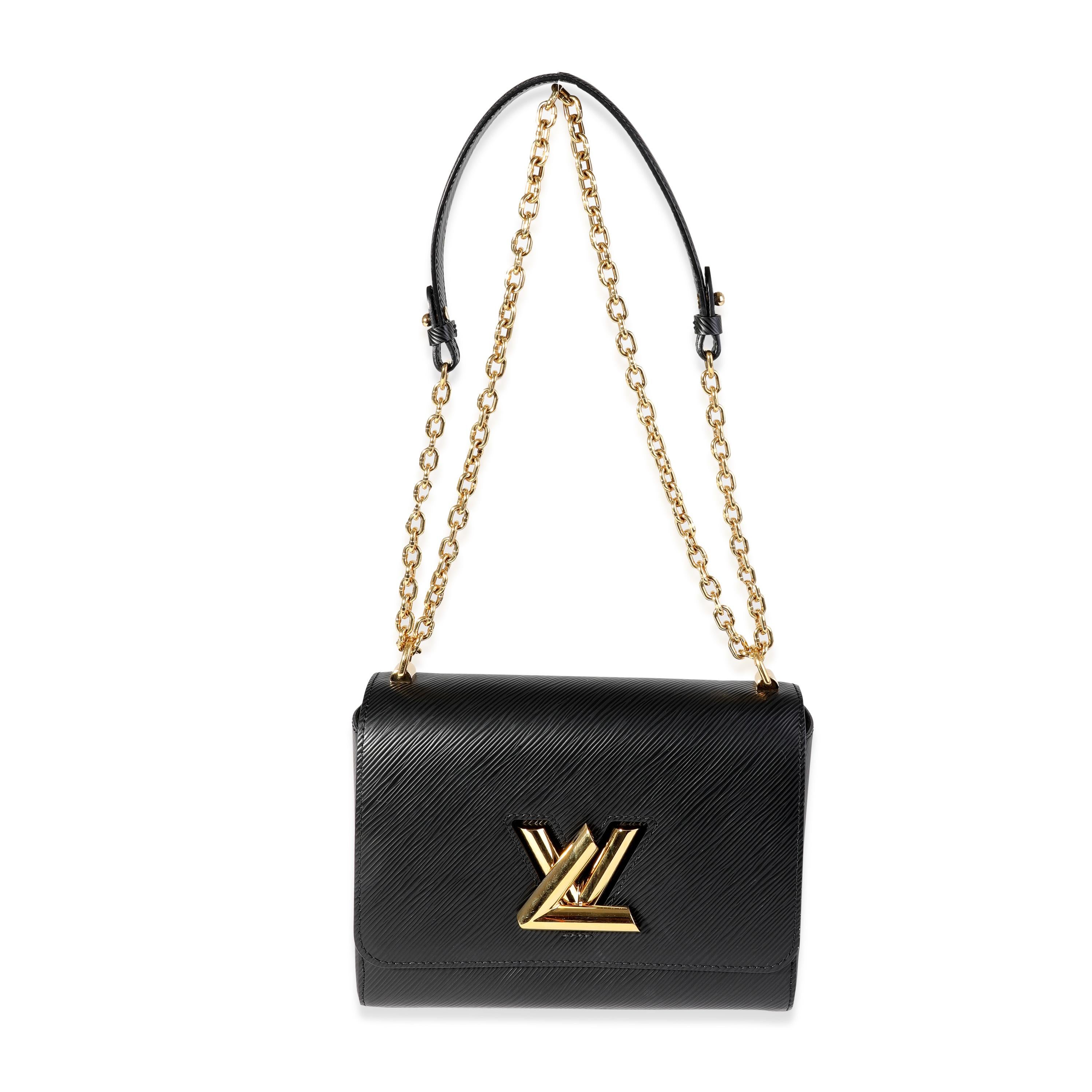 Listing Title: Louis Vuitton Black Epi Leather Twist MM

SKU: 120429
MSRP: 4700.00
Condition: Pre-owned
Handbag Condition: Very Good
Condition Comments: Very Good Condition. Scratching to hardware. Discoloration and light marks to interior