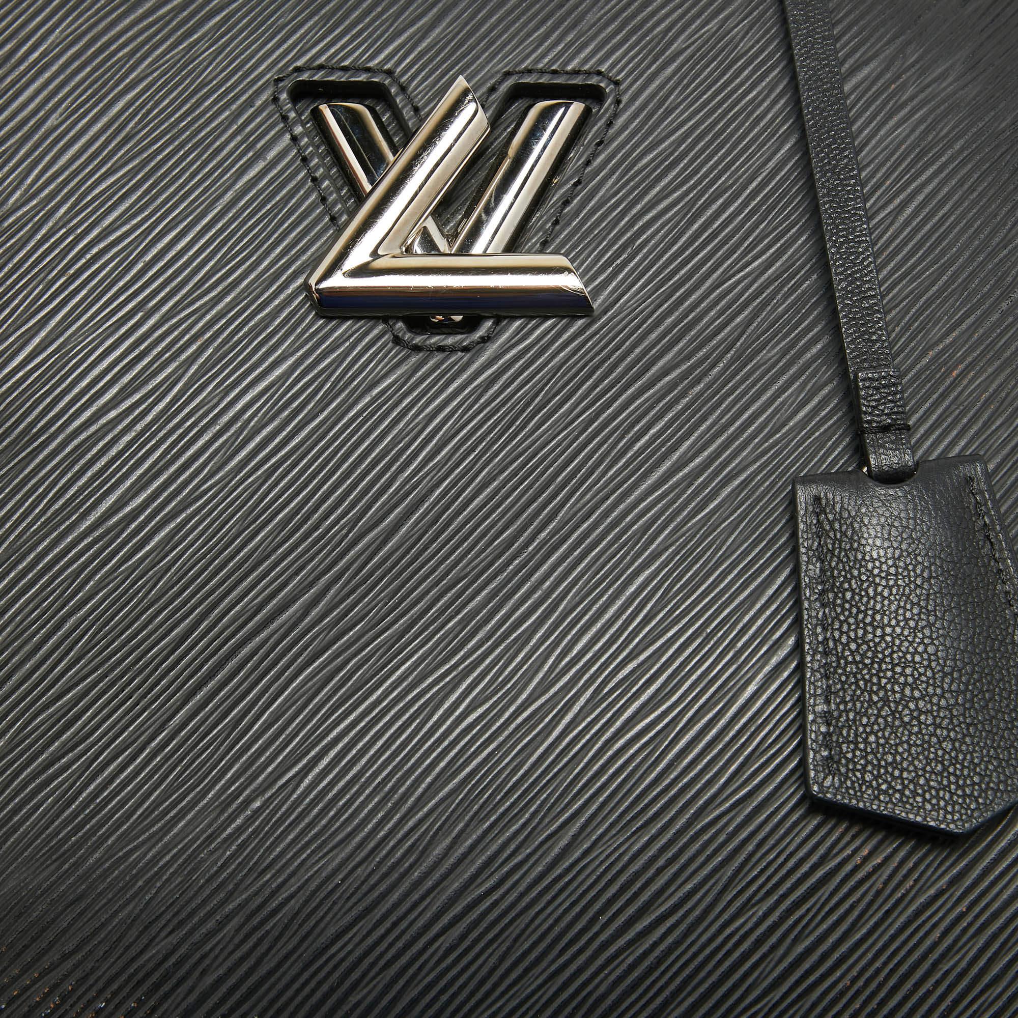 Louis Vuitton Black Epi Leather Twist Tote Bag For Sale 10