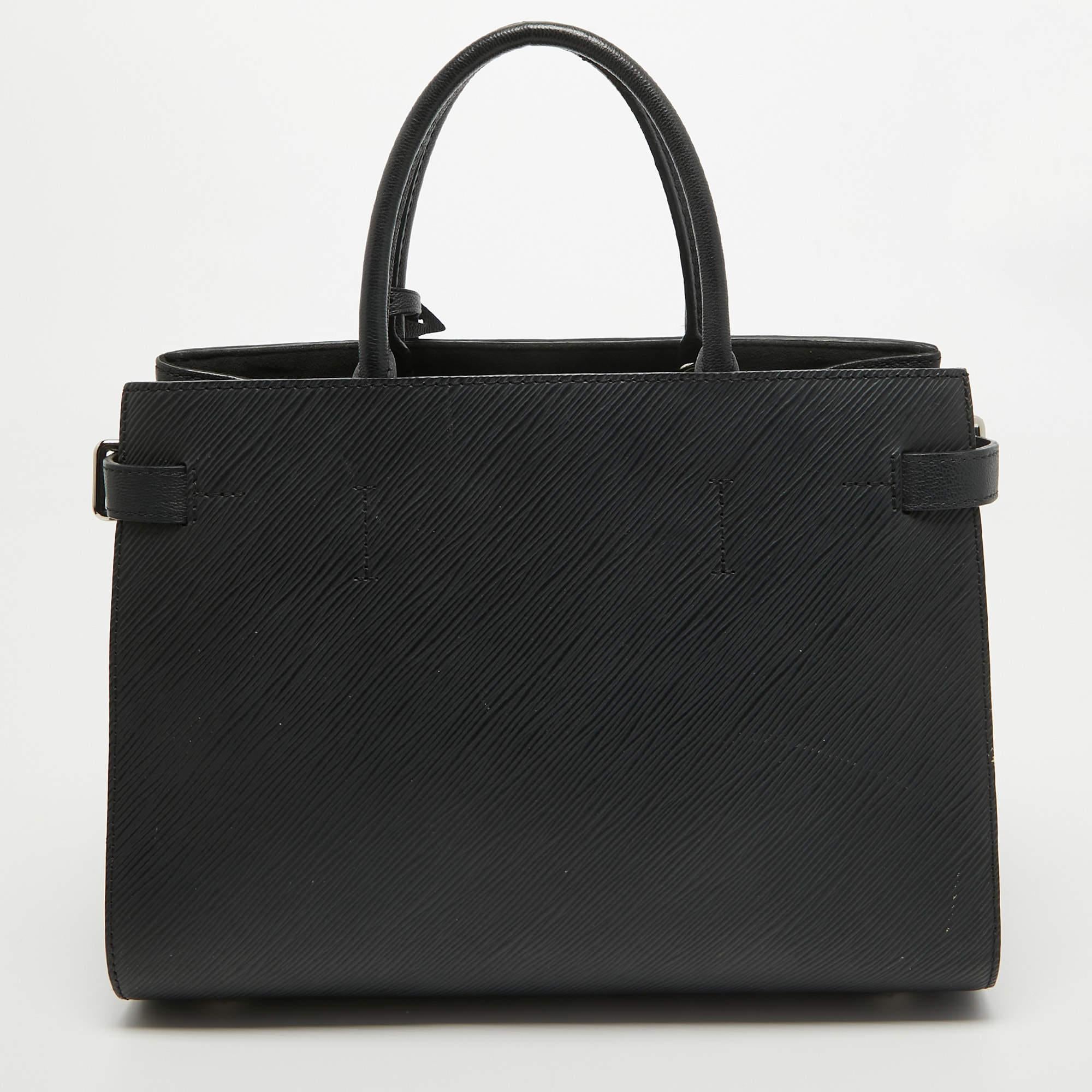 Louis Vuitton Black Epi Leather Twist Tote Bag For Sale 11