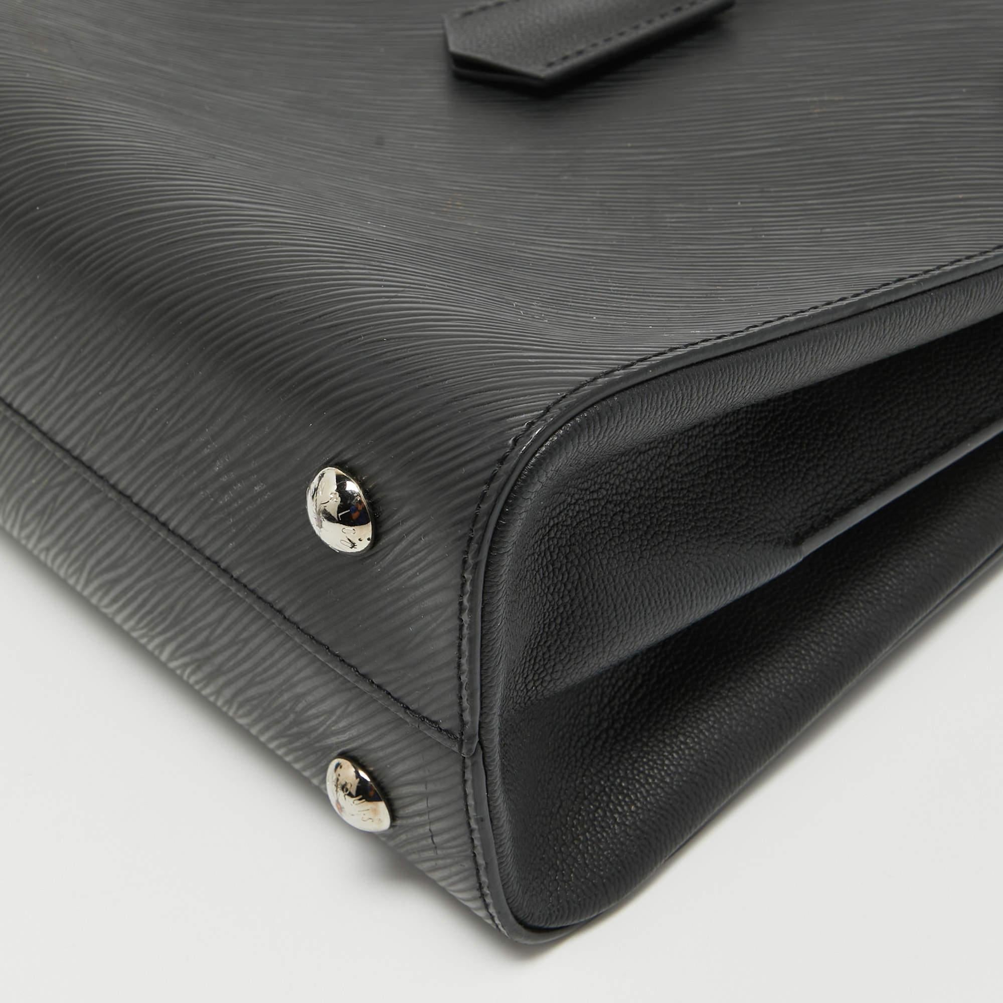 Louis Vuitton Black Epi Leather Twist Tote Bag For Sale 2