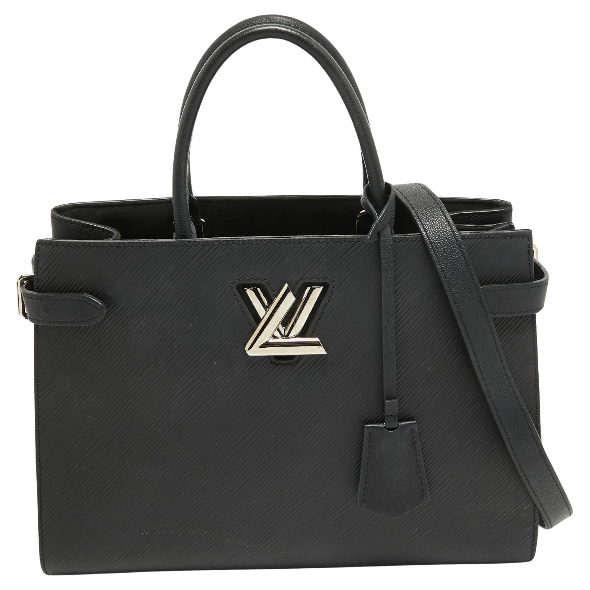 Louis Vuitton Black Epi Leather Twist Tote Bag For Sale