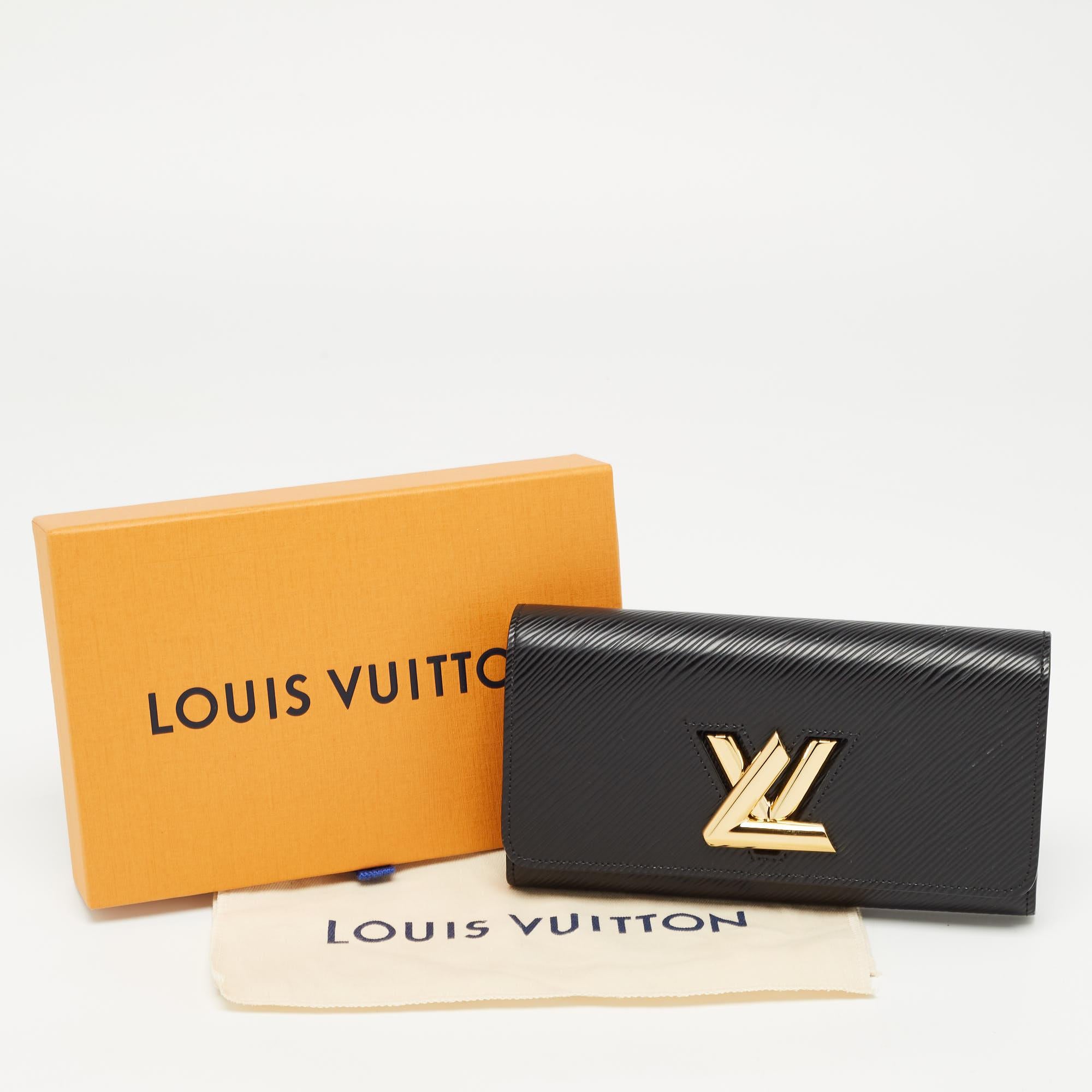 Louis Vuitton Black Epi Leather Twist Wallet For Sale 2