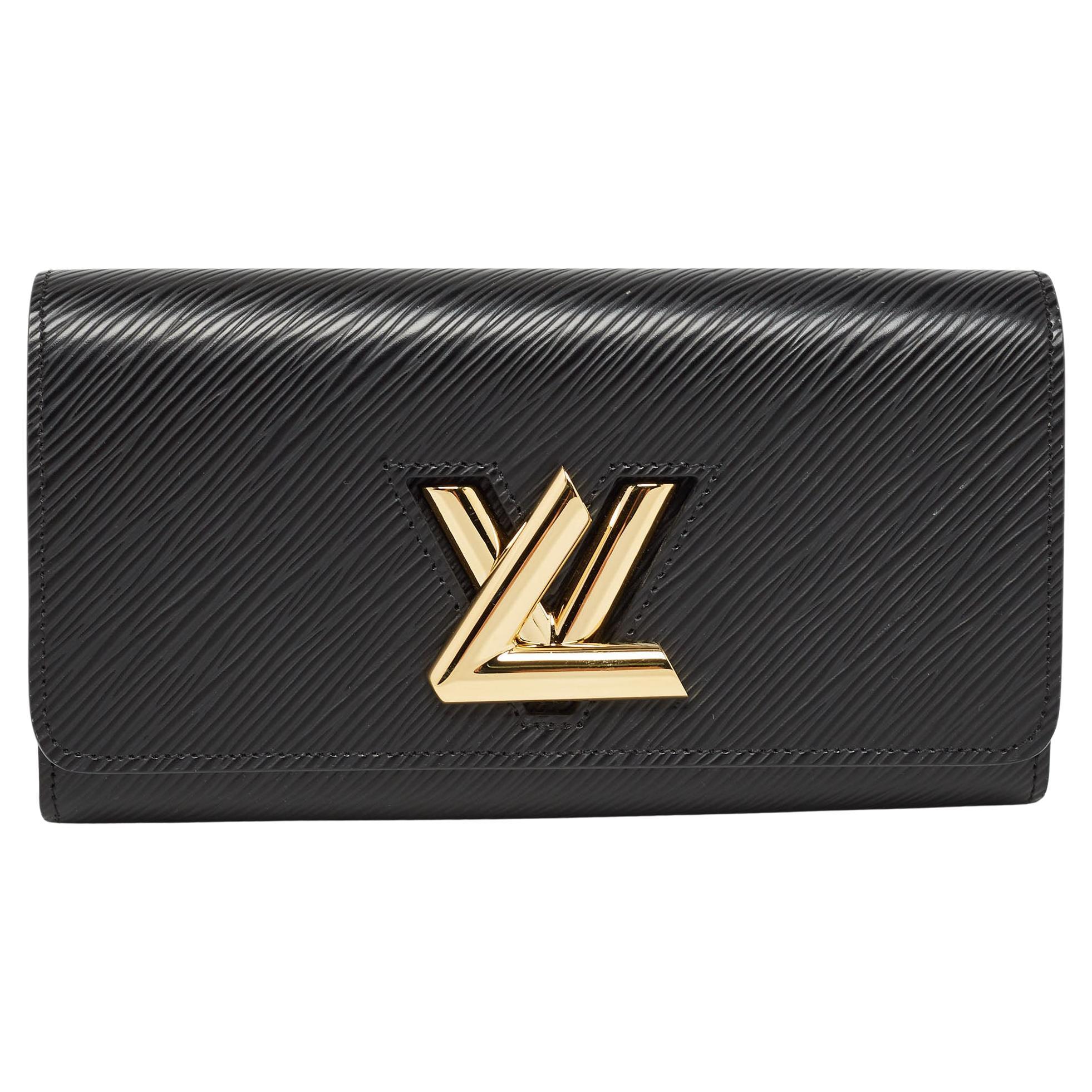 Louis Vuitton Black Epi Leather Twist Wallet For Sale