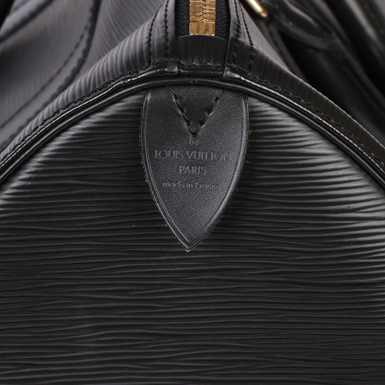 LOUIS VUITTON Black Epi Leather Vintage Keepall 45 For Sale 5