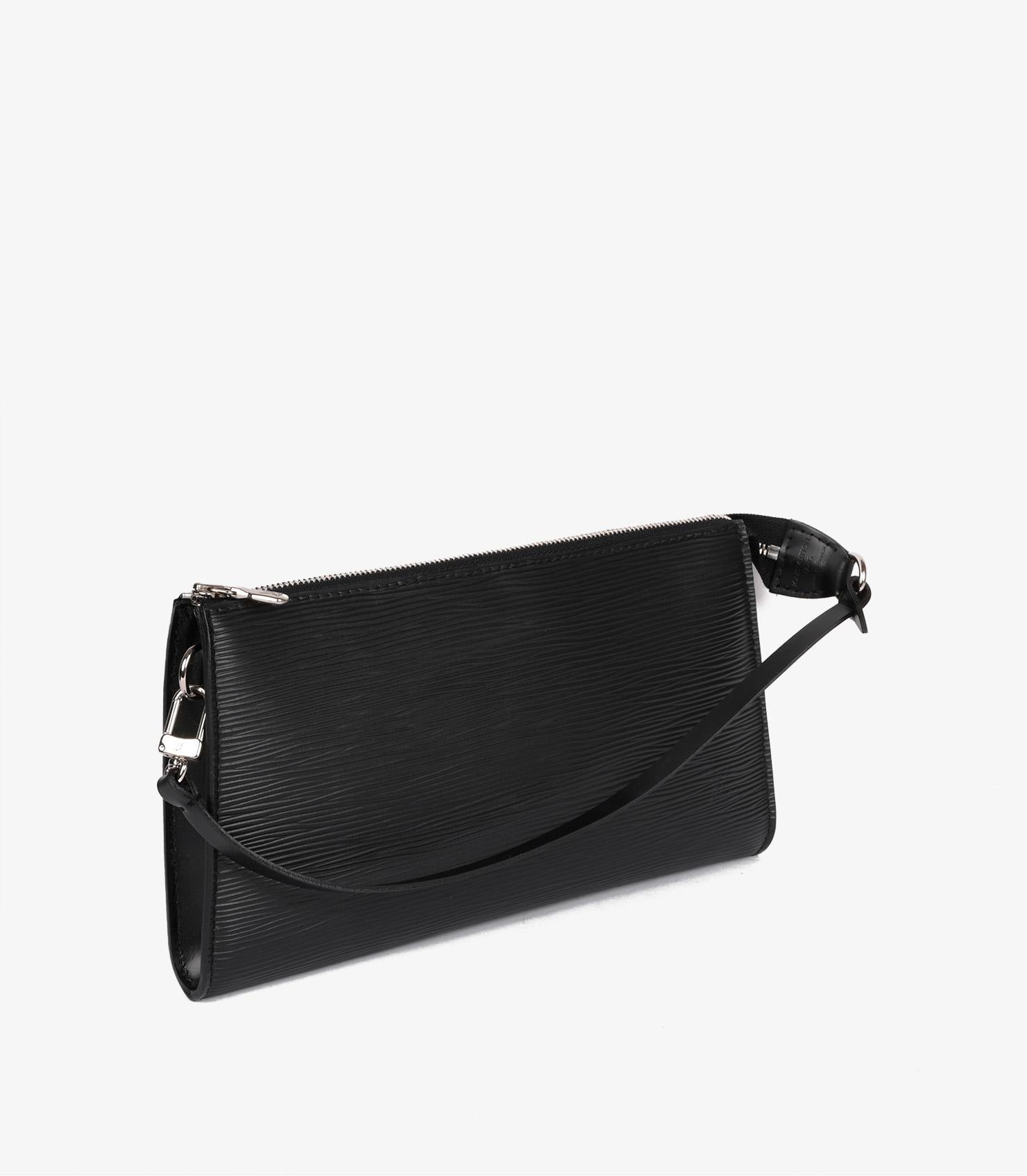 Louis Vuitton Black Epi Leather Vintage Pochette Accessoires For Sale