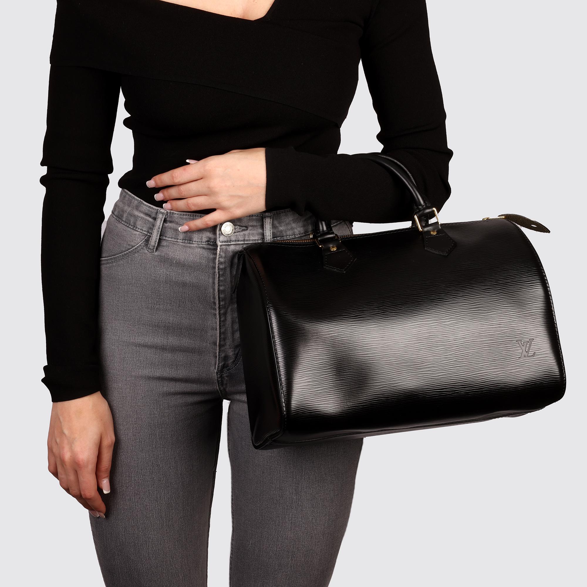LOUIS VUITTON Black Epi Leather Vintage Speedy 30cm 7