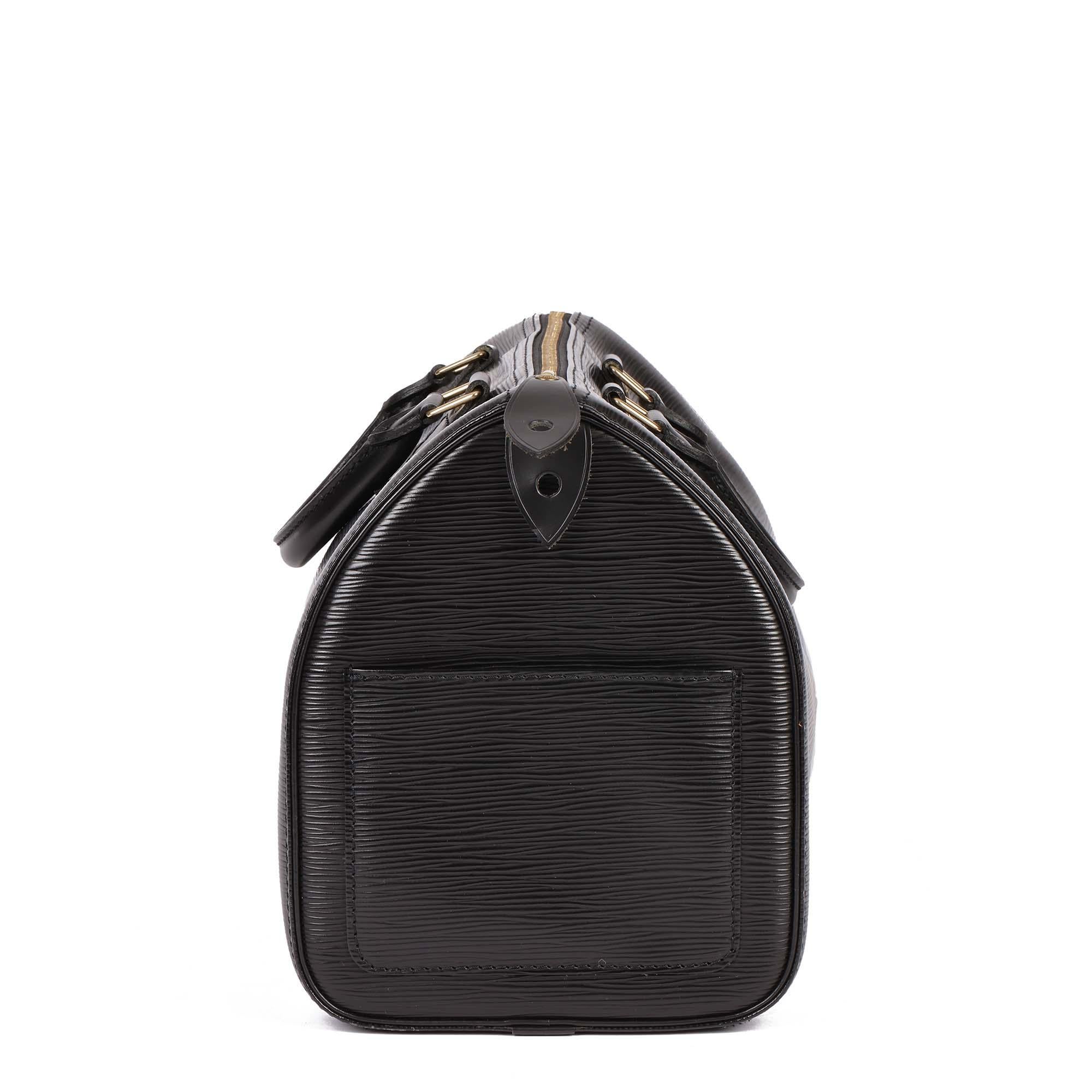 Women's LOUIS VUITTON Black Epi Leather Vintage Speedy 30cm