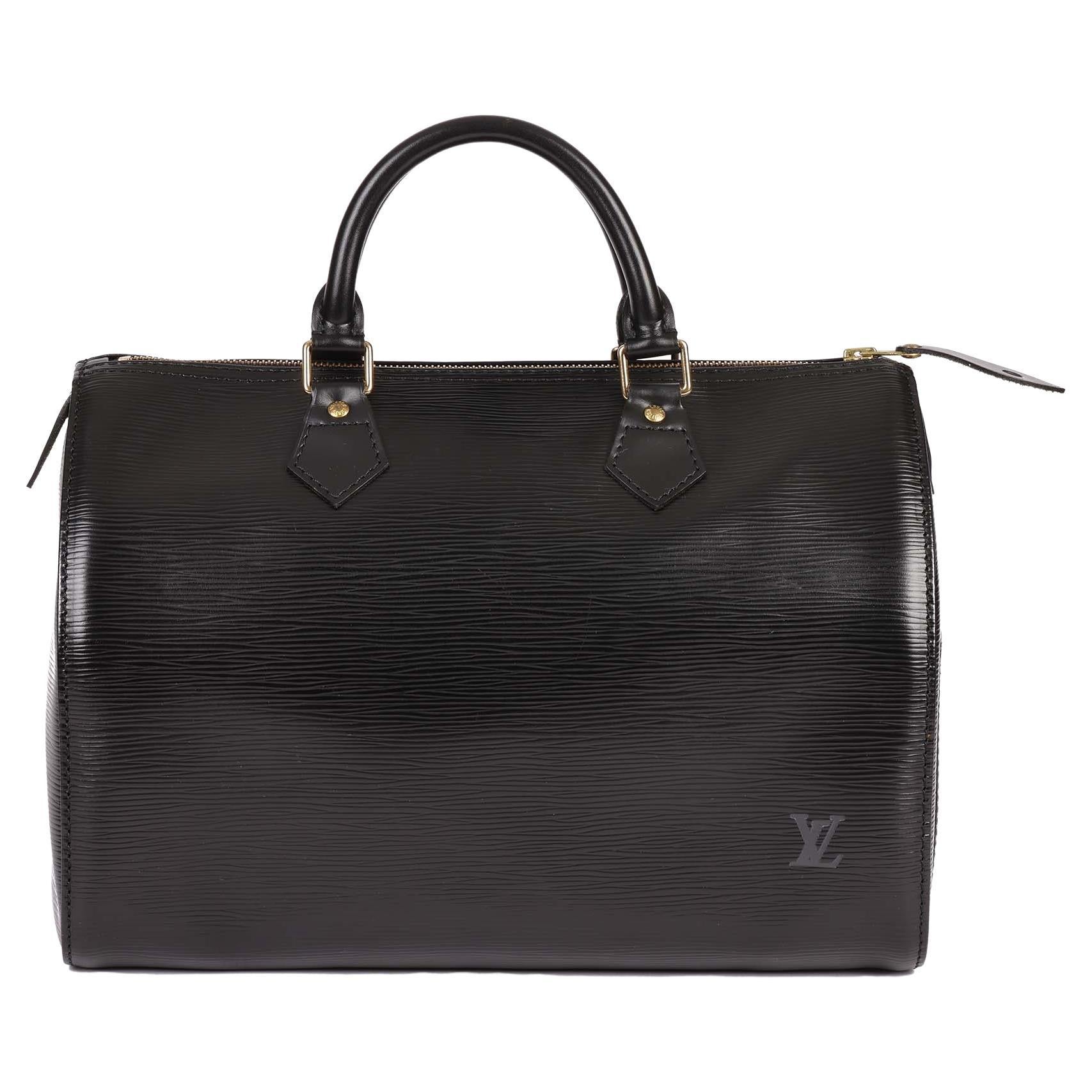 LOUIS VUITTON Black Epi Leather Vintage Speedy 30cm