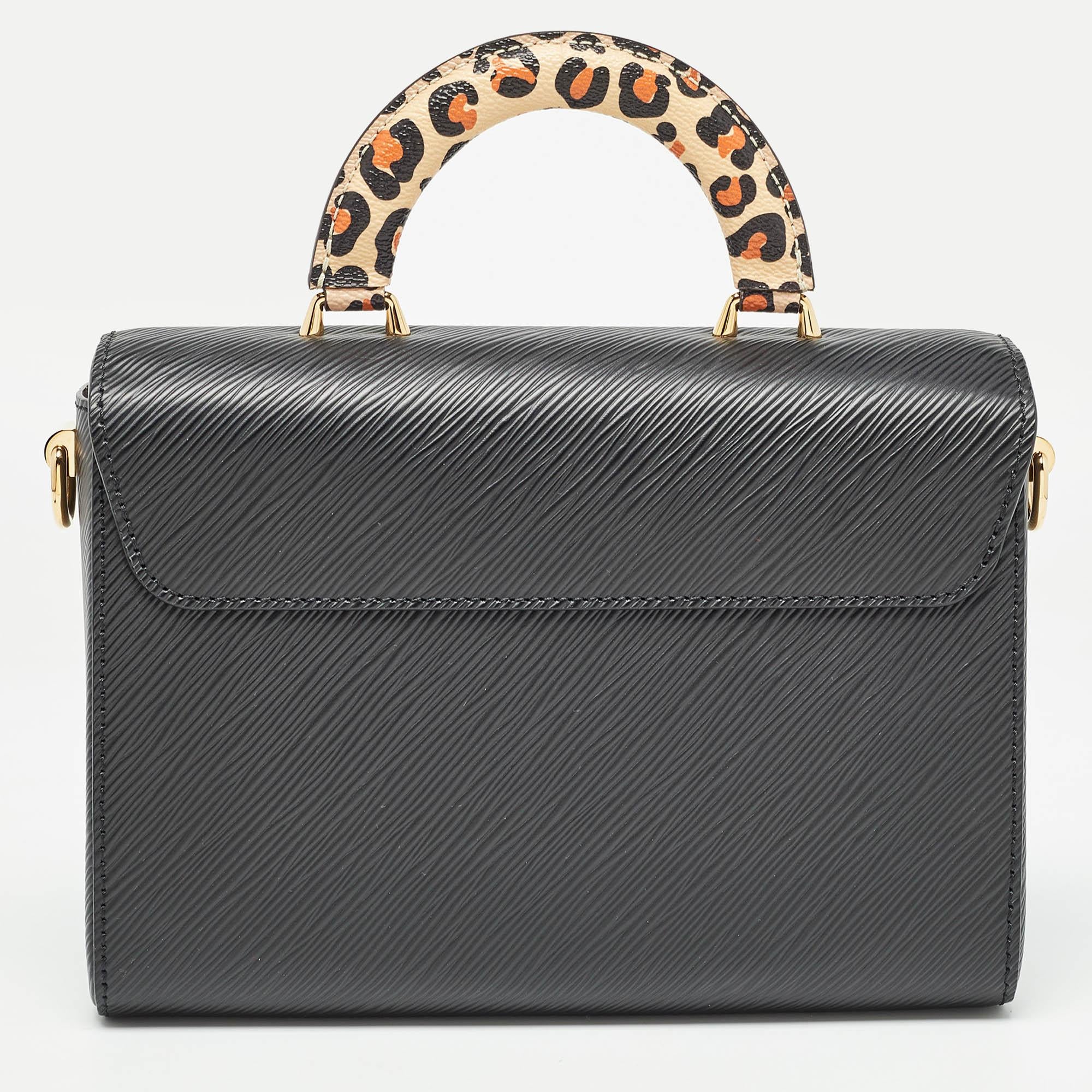 De las mujeres Louis Vuitton Bolso MM Twist Negro Epi Piel Corazón Salvaje